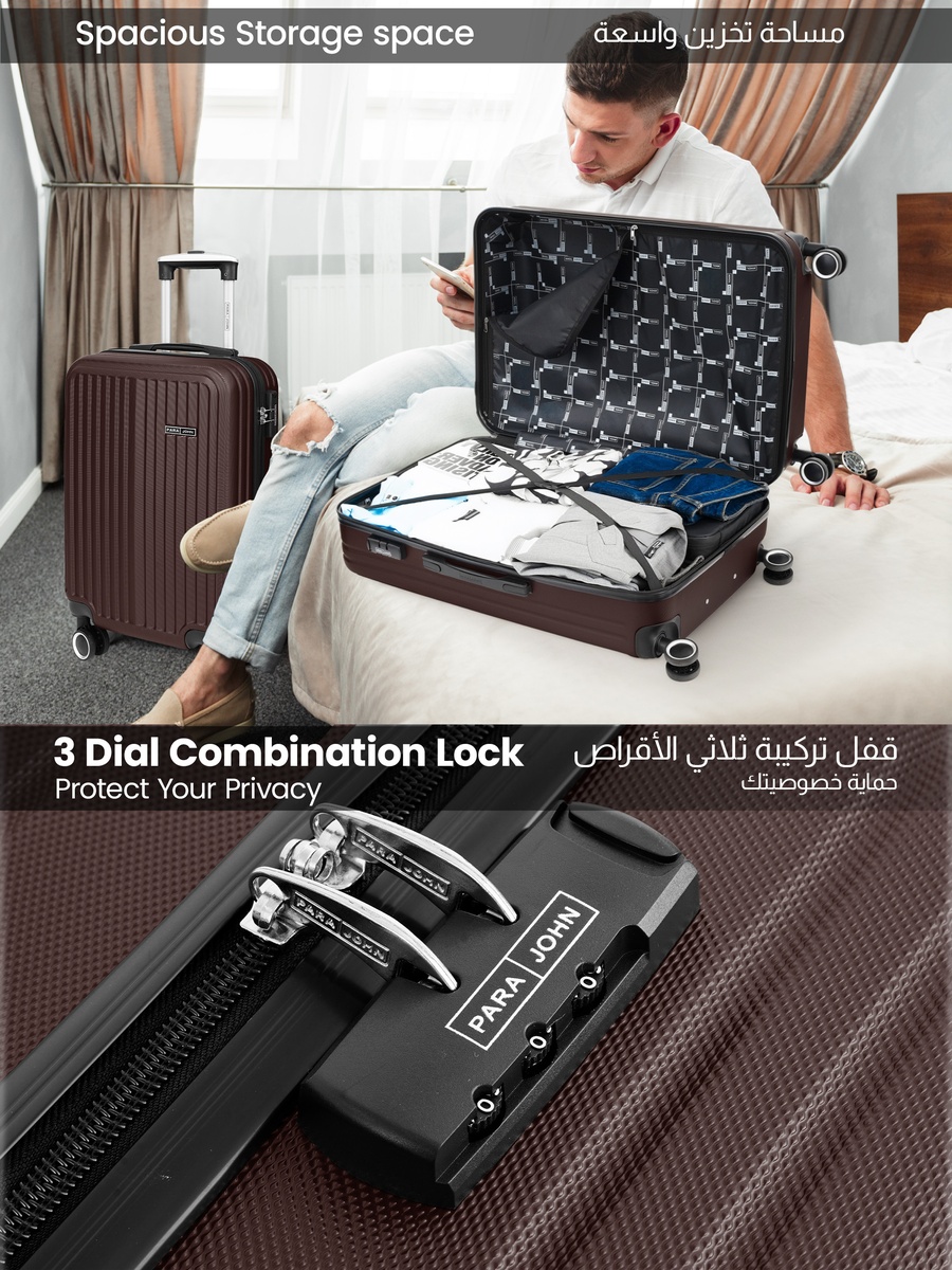 Ridge 28-Inch Large Luggage with Combination Lock and 8-Spinner Wheels, Coffee Brown