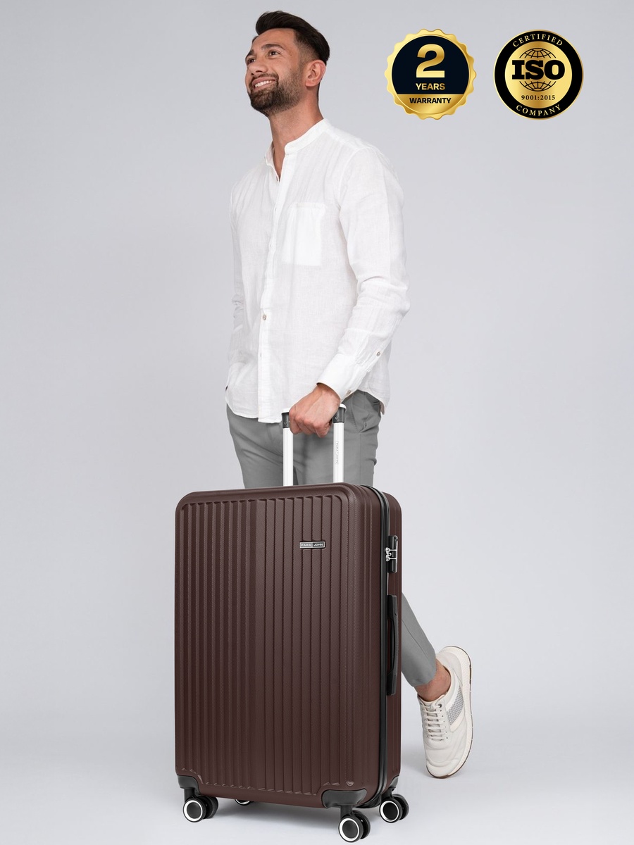 Ridge 2-Piece Luggage Set Lightweight Hard ABS Suitcase with Combination Lock and 8-Spinner Wheels, Coffee Brown