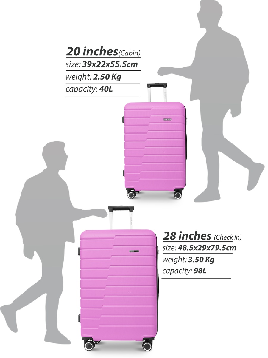 Twinora 28-Inch Large Luggage with Combination Lock and 8-Spinner Wheels, Pink