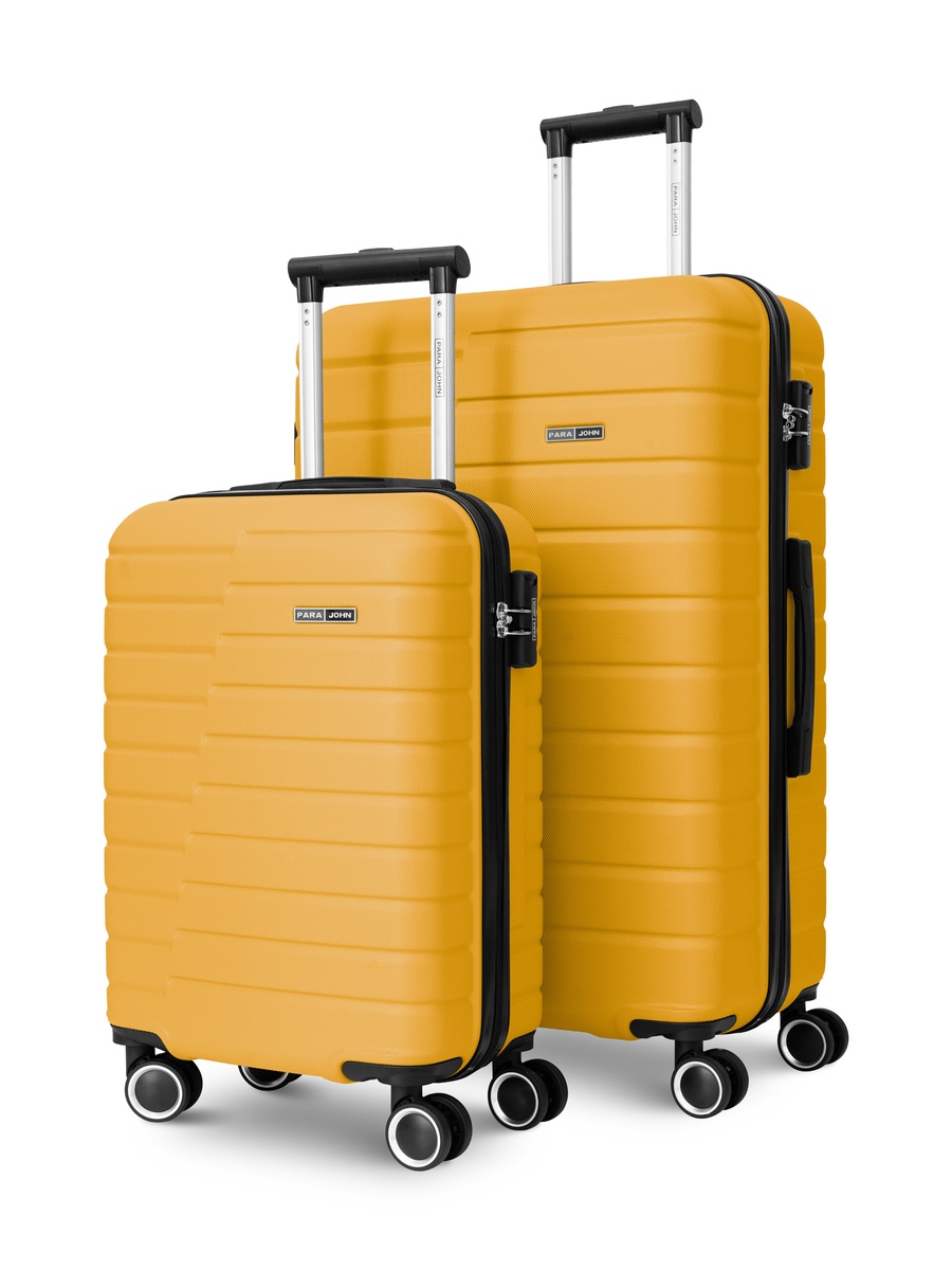 Twinora 2 Piece Luggage Set Lightweight Hard ABS Suitcase with Combination Lock and 8-Spinner Wheels, Yellow