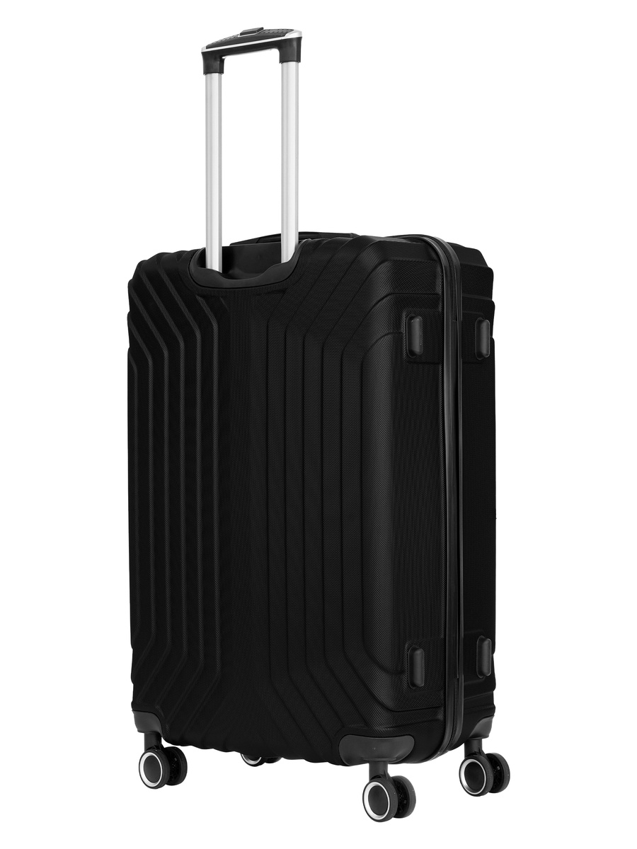 GlideX 2-Piece Luggage Set Lightweight Hard ABS Suitcase with Combination Lock and 8-Spinner Wheels, Black