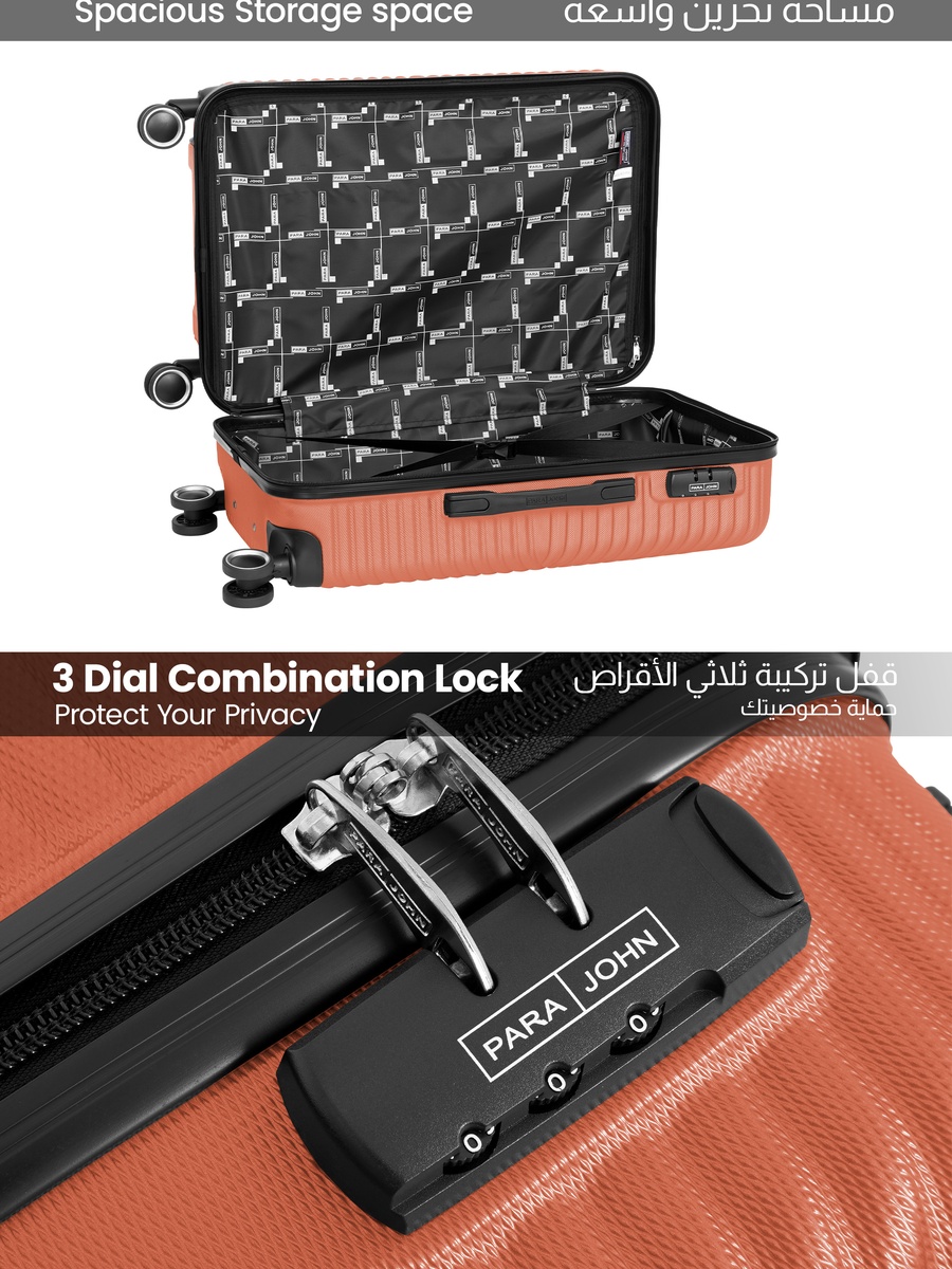 Aurora 24-Inch Medium Luggage with Combination Lock and 8-Spinner Wheels, Orange