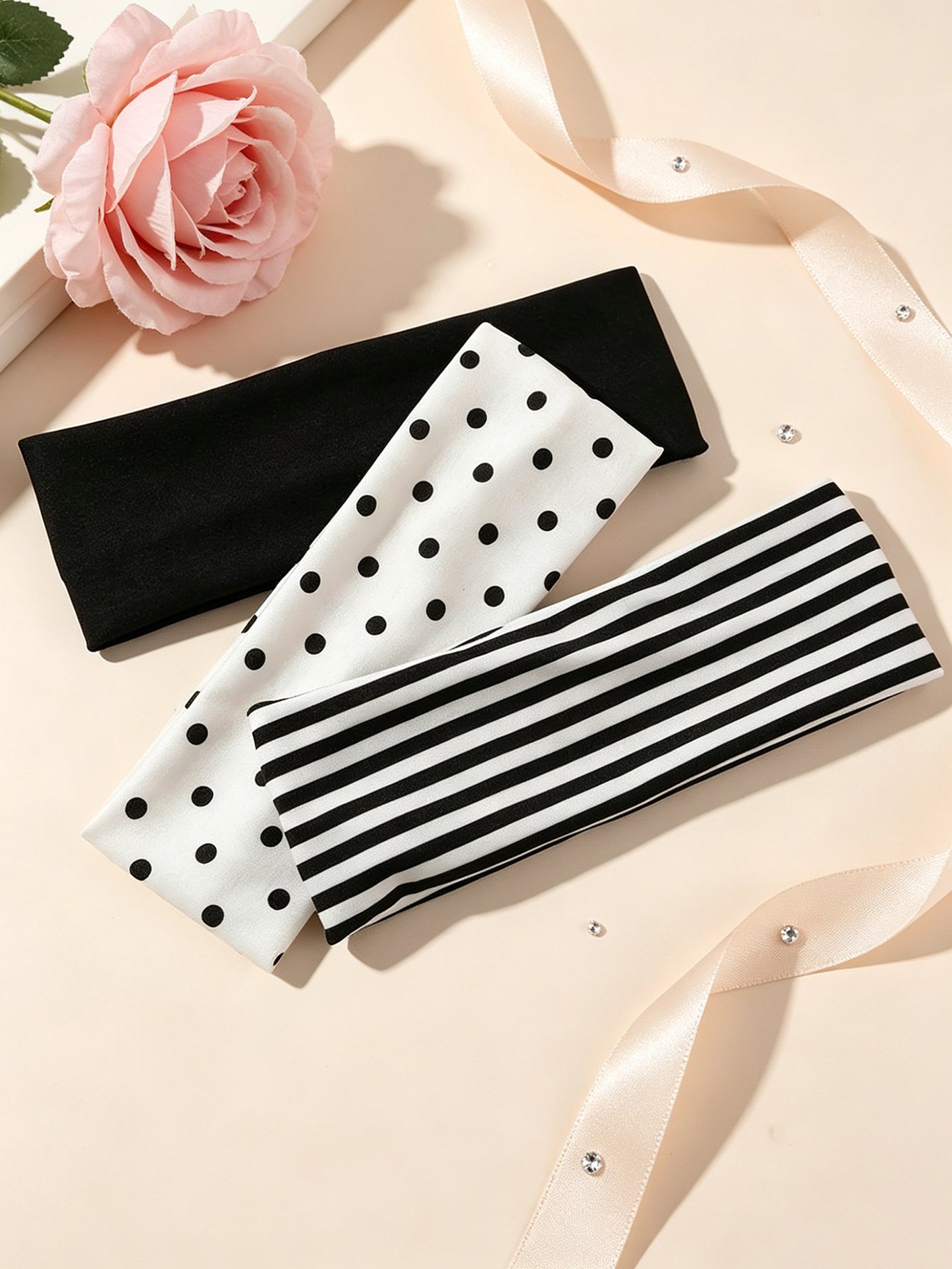 Set of 3 - Striped Elasticated Headband