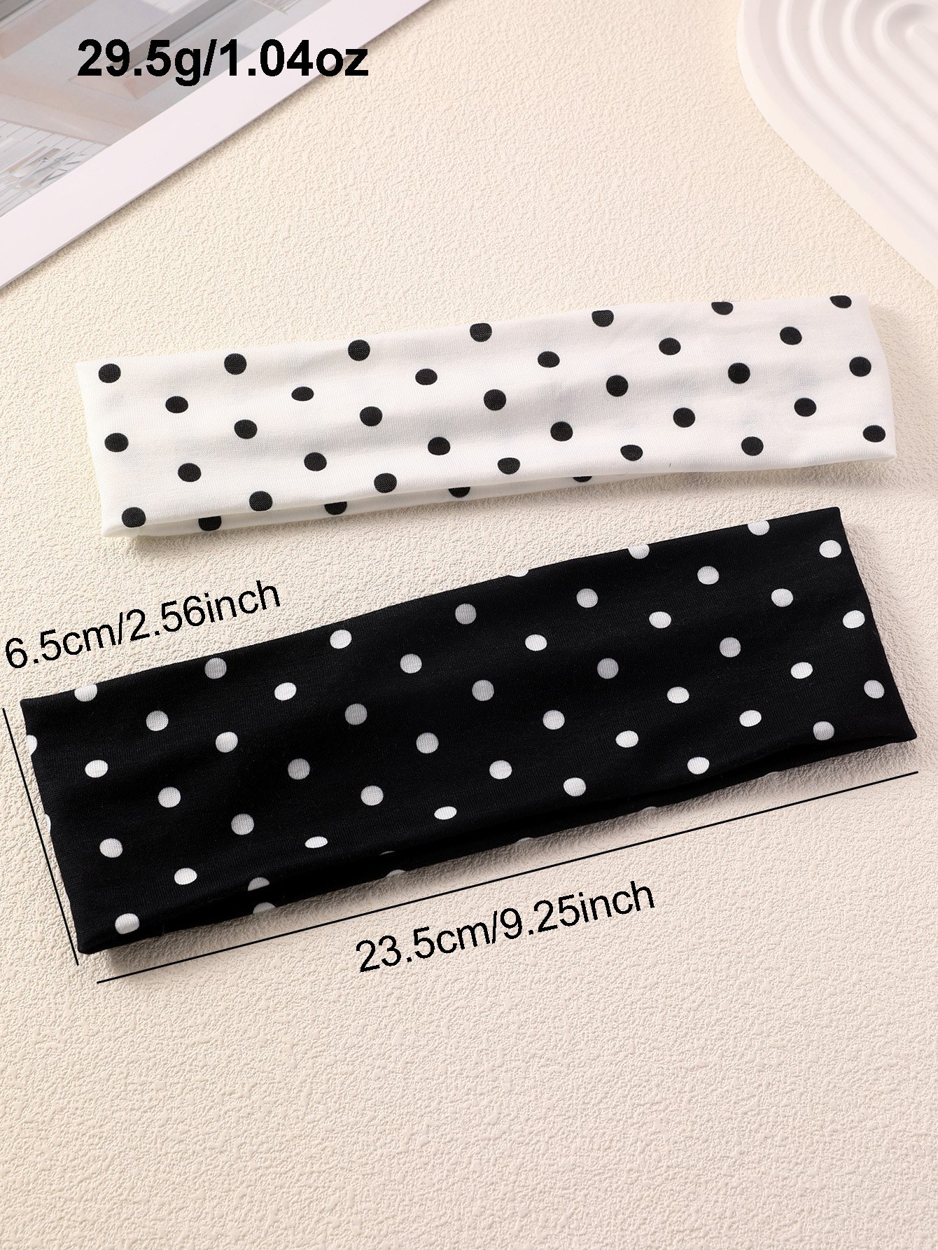 Set of 2 - Polka Dot Elasticated Headband