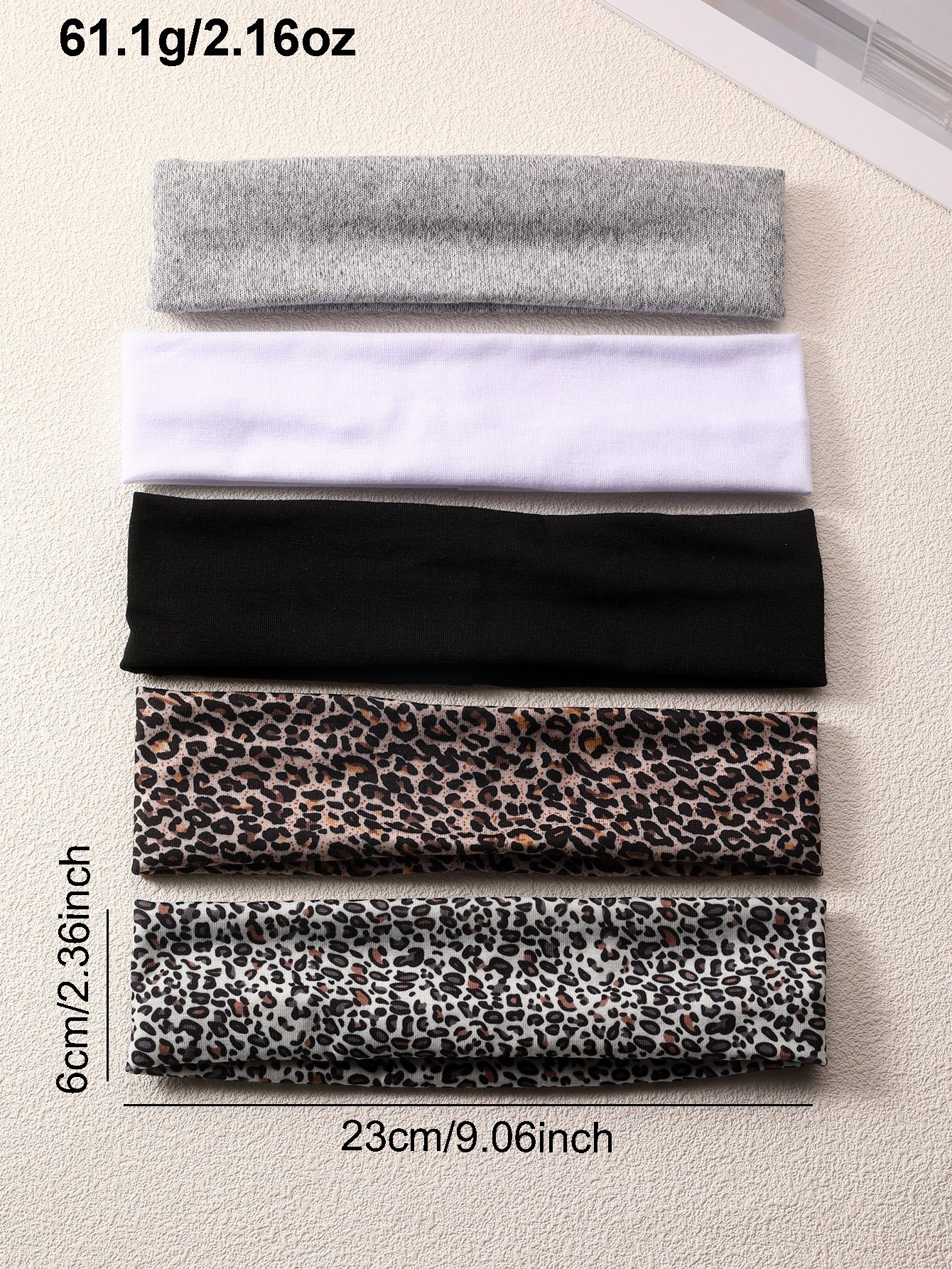 Set of 5 - Animal Print Elasticated Headband