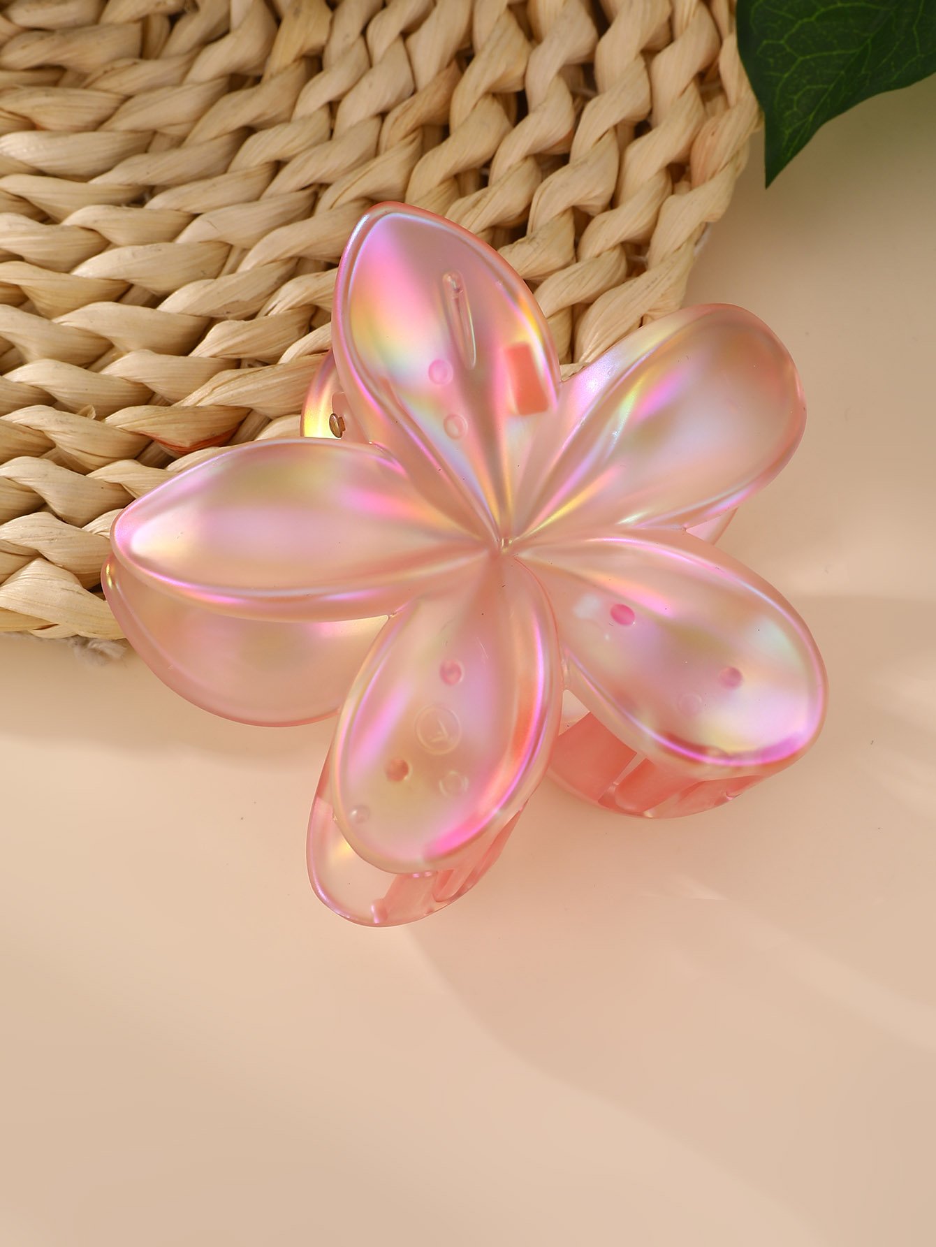Set of 3 - Iridescent Floral Claw Clip