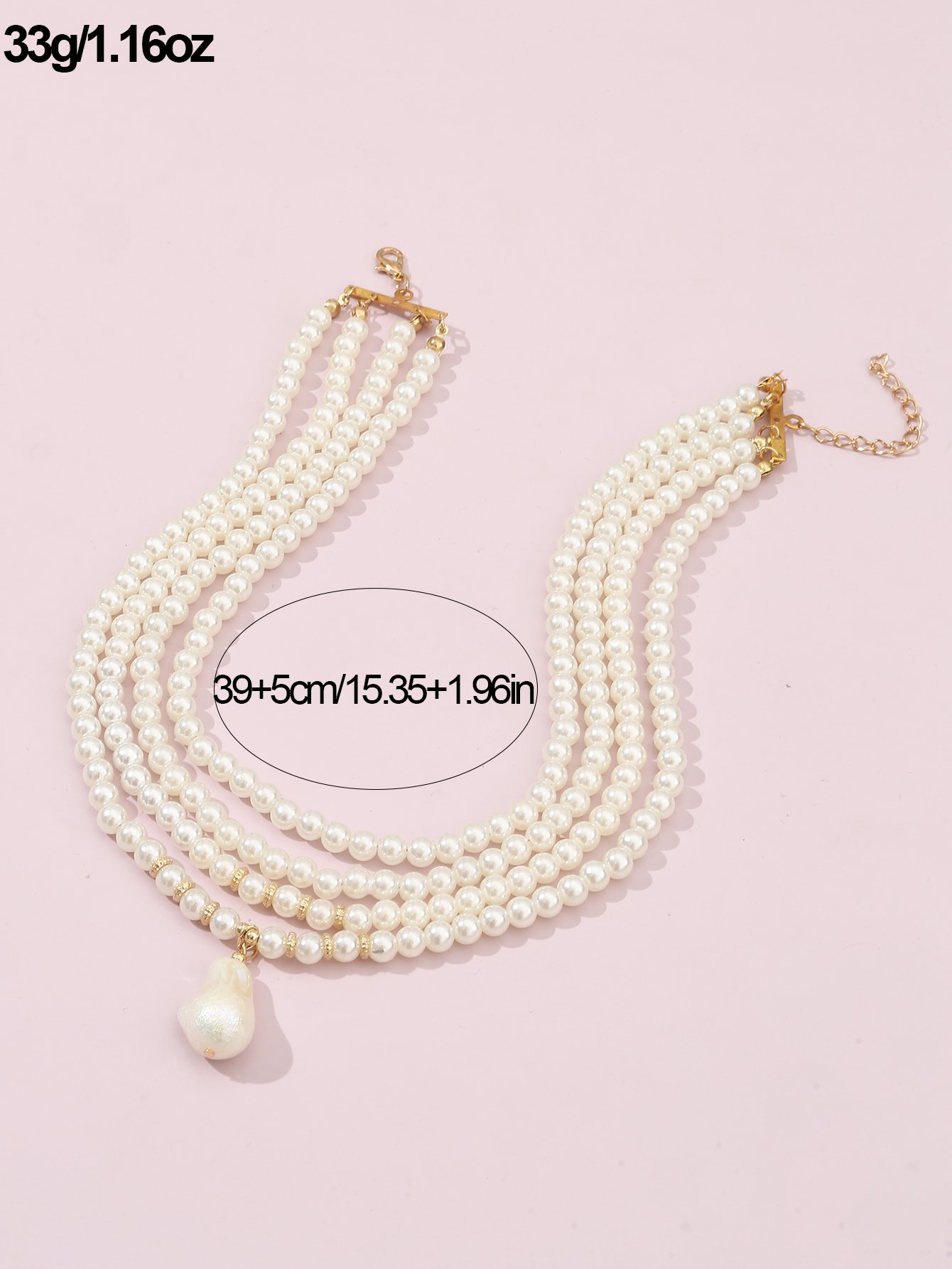 Faux Pearl Layered Necklace
