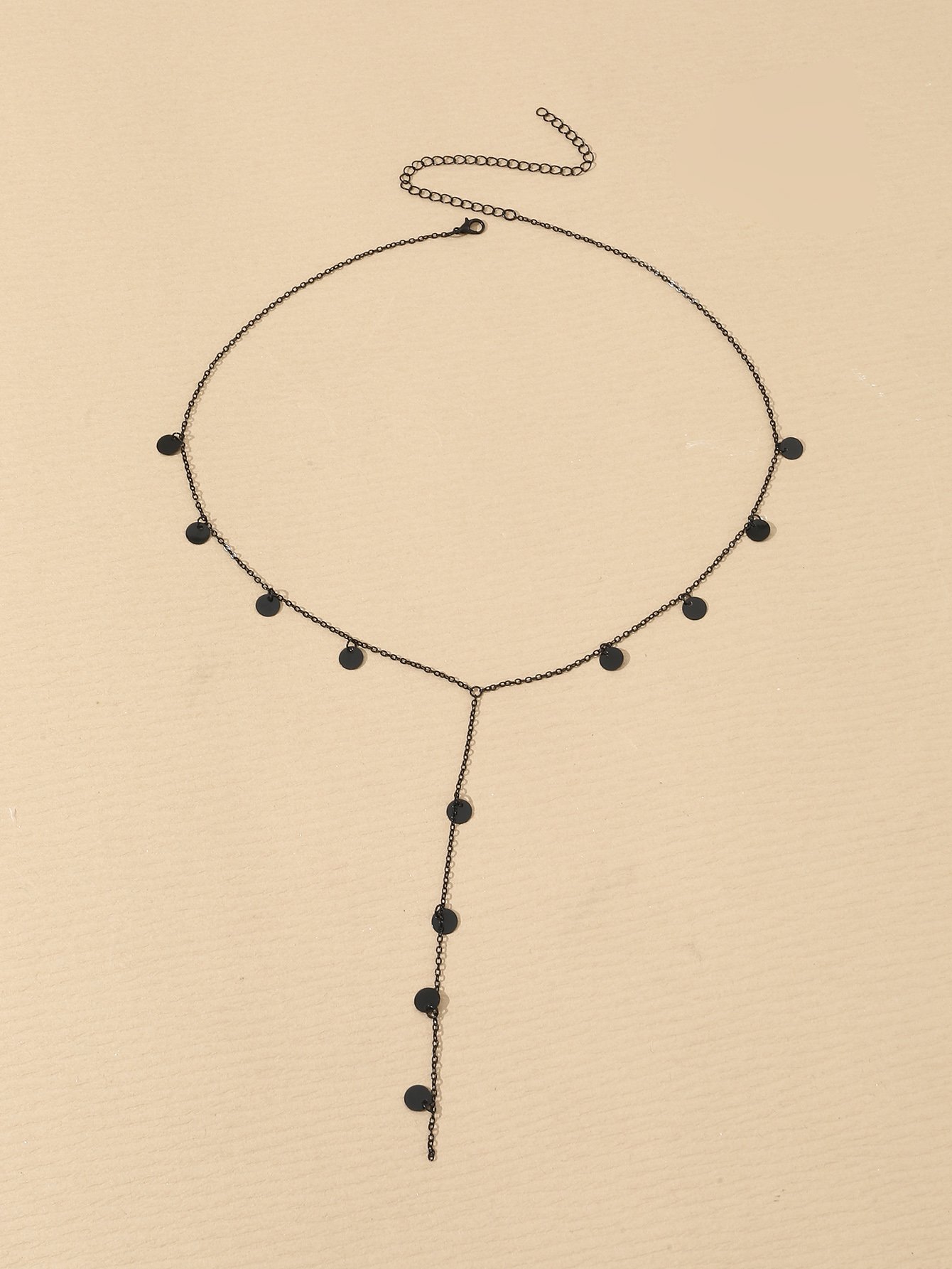 Round Charm Lariat Necklace