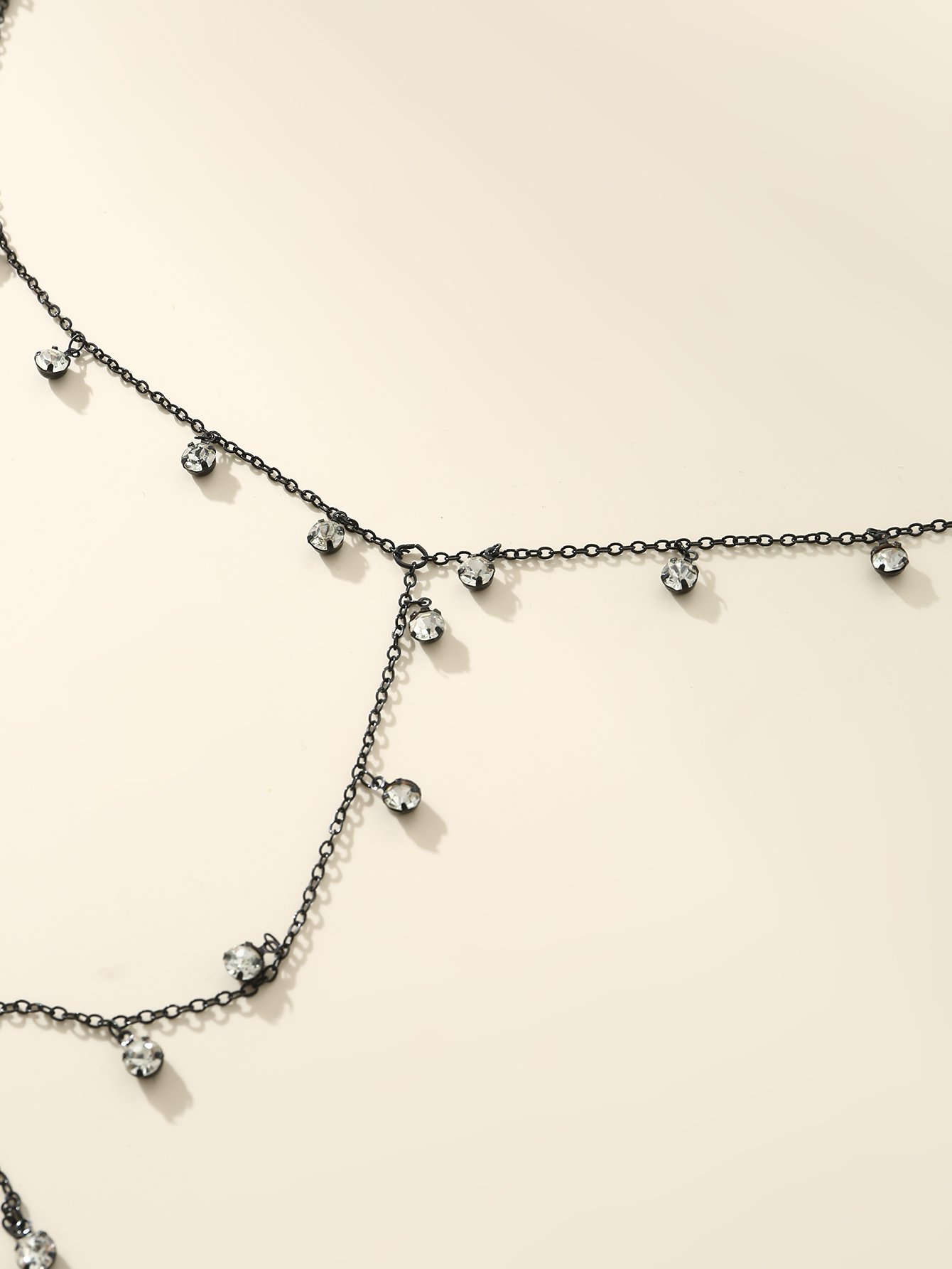 Rhinestone Charm Lariat Necklace