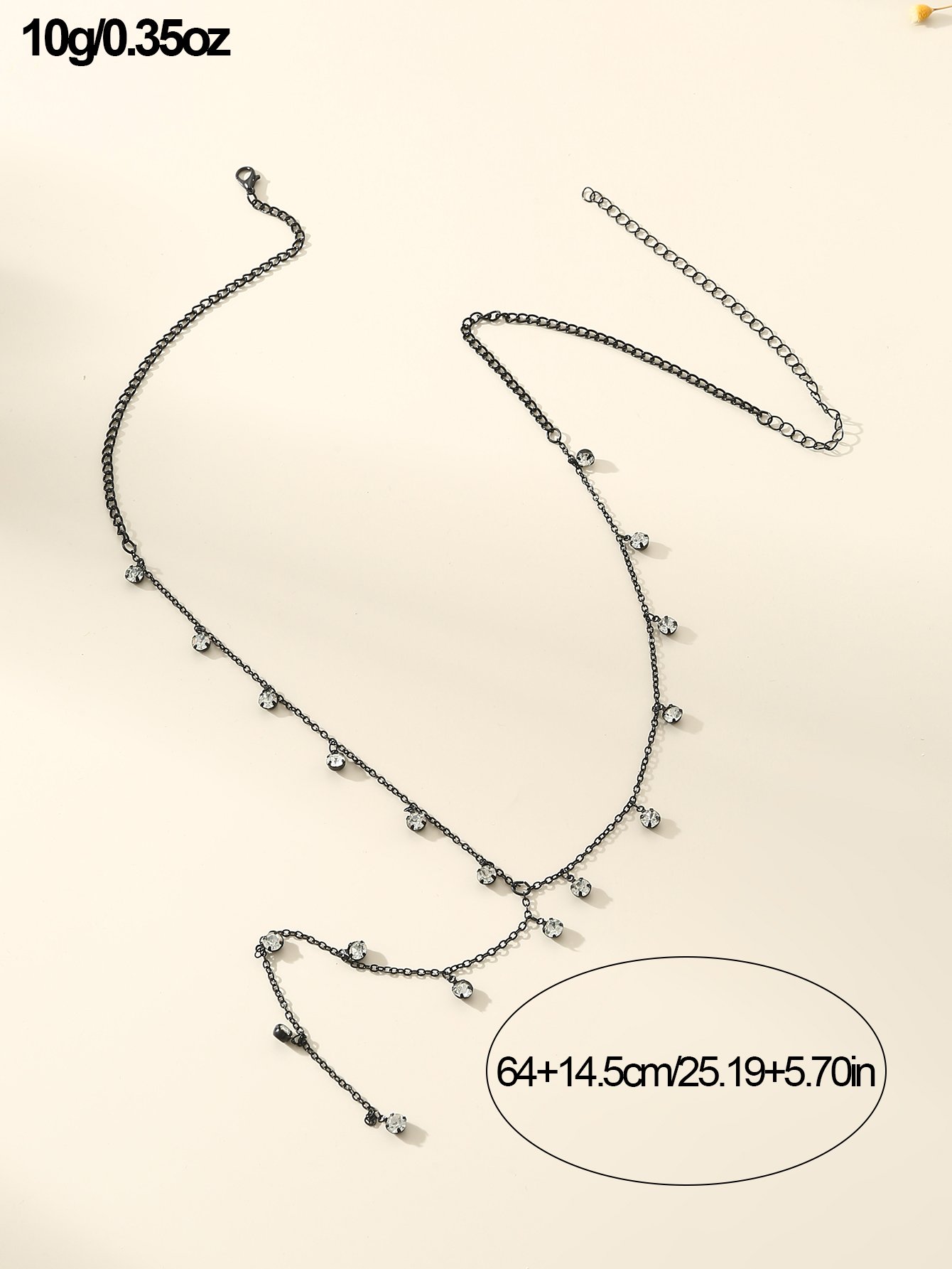 Rhinestone Charm Lariat Necklace