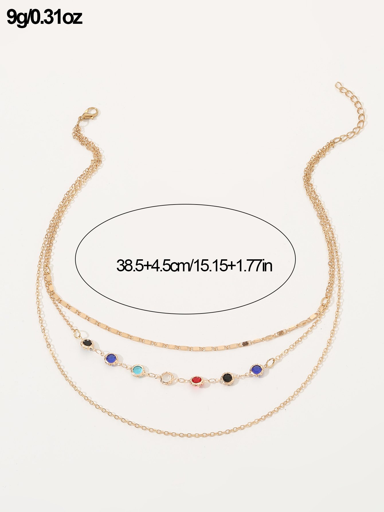 Rhinestone Embellished Layered Necklace