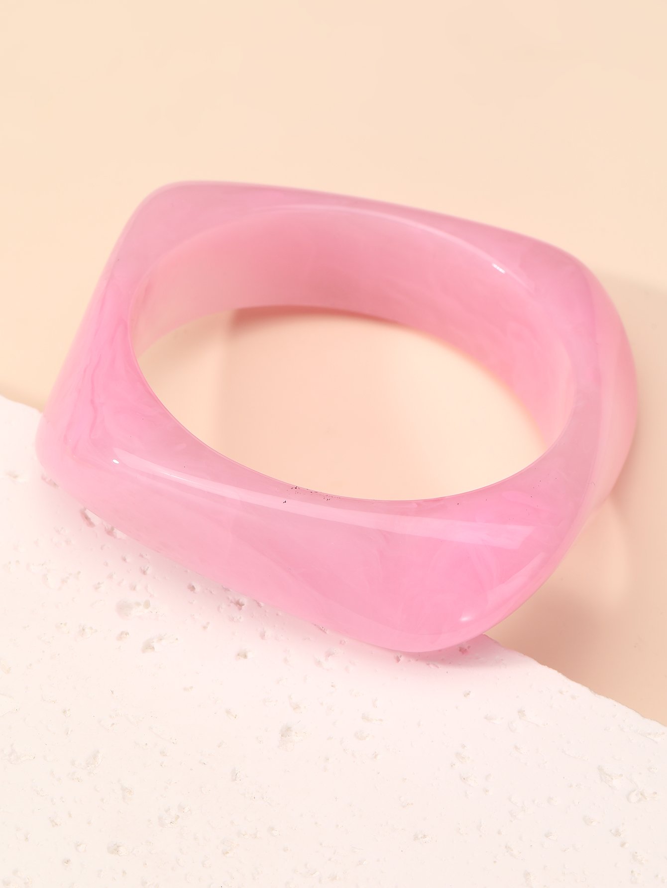Light Pink Geometric Bangle Bracelet