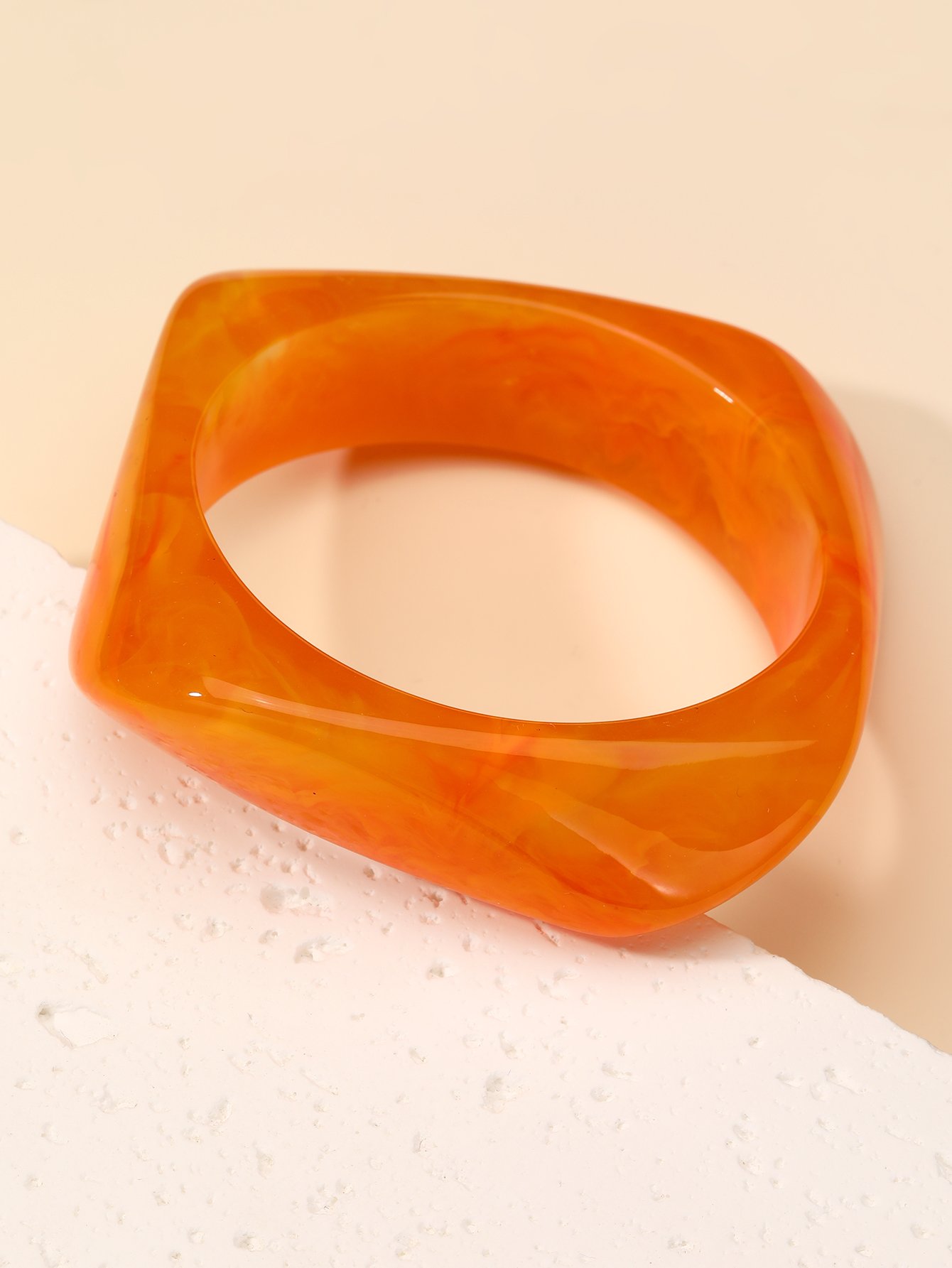 Orange Geometric Bangle Bracelet
