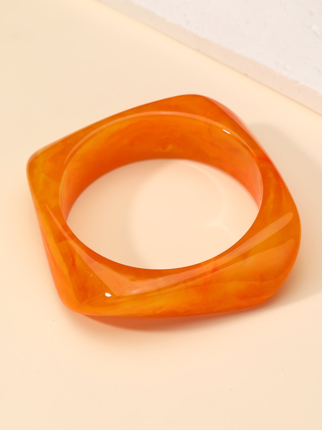 Orange Geometric Bangle Bracelet