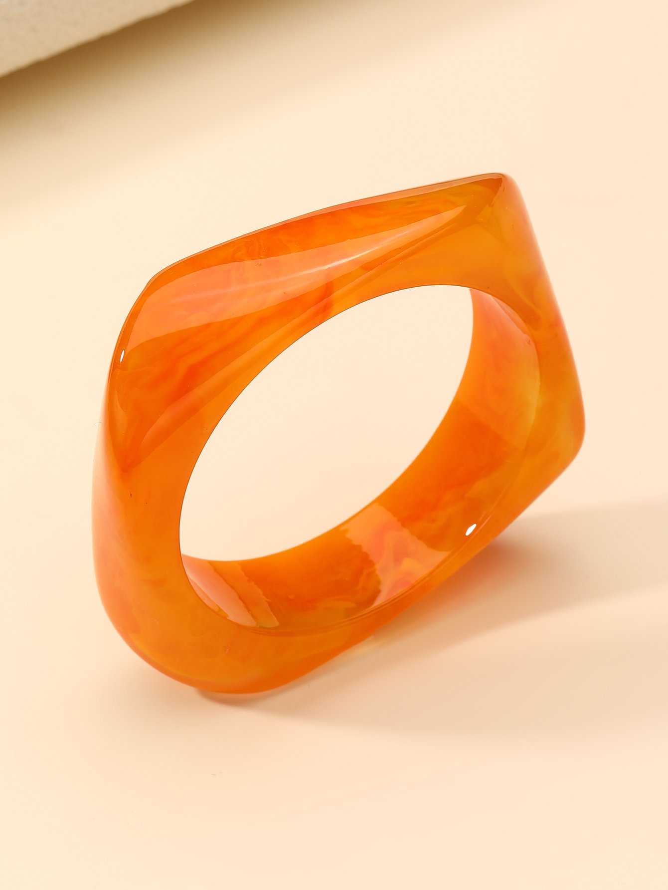 Orange Geometric Bangle Bracelet