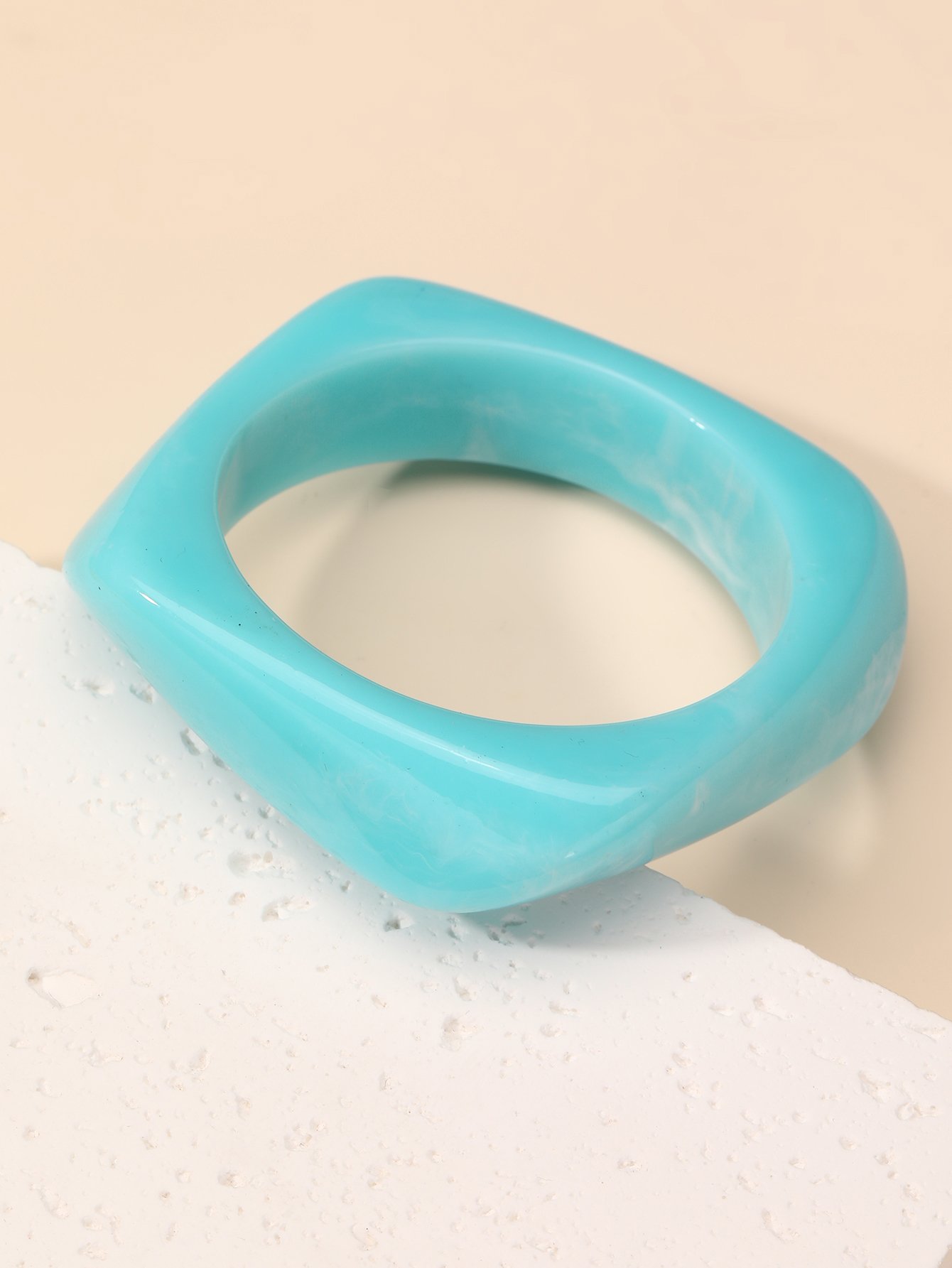 Blue Geometric Bangle Bracelet