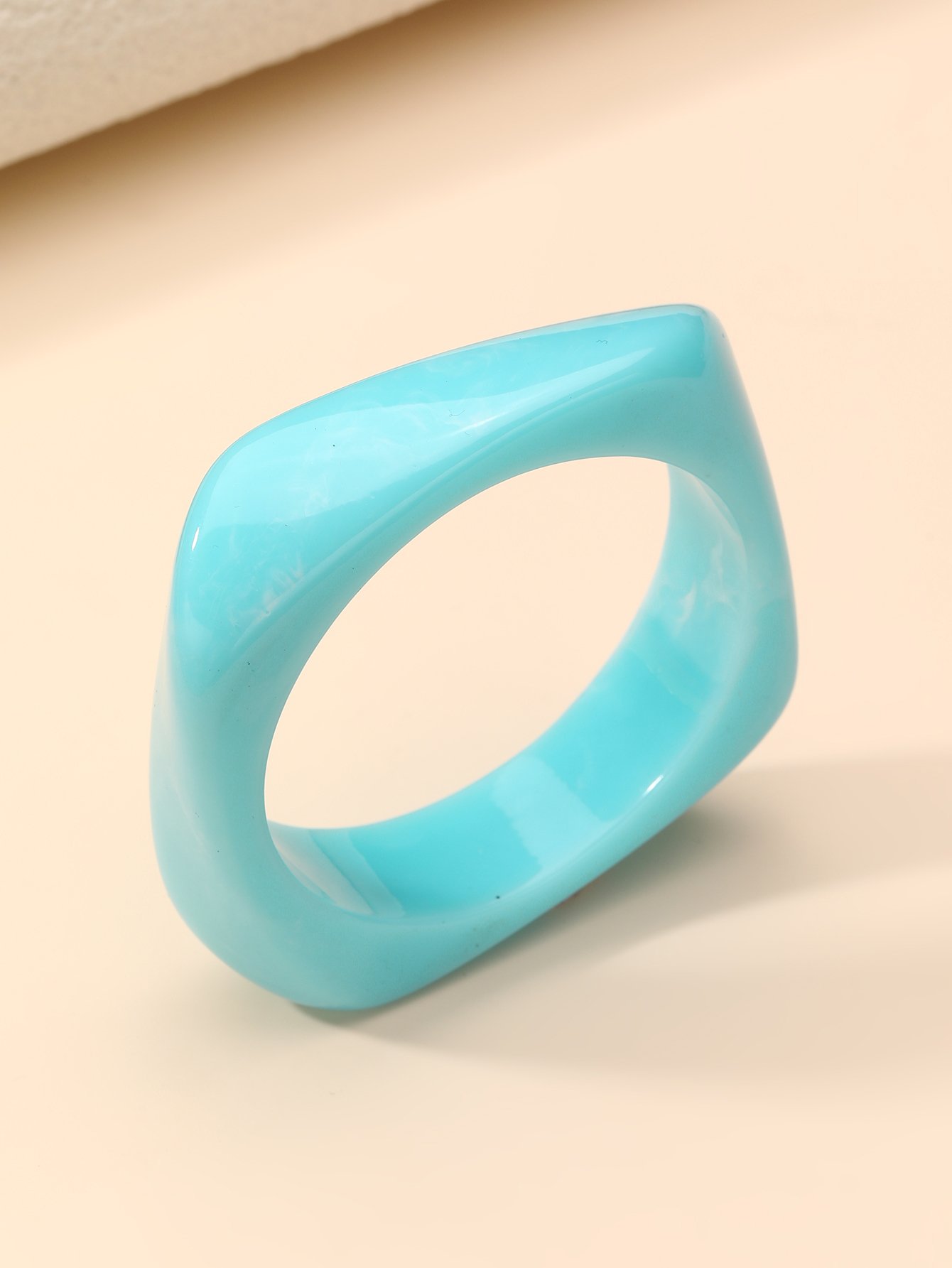 Blue Geometric Bangle Bracelet