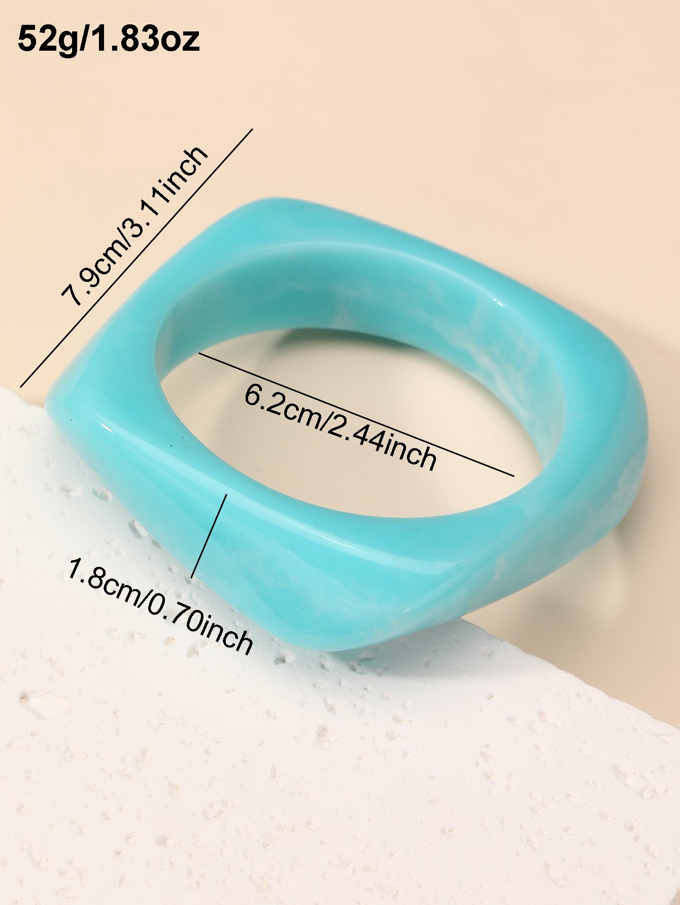 Blue Geometric Bangle Bracelet
