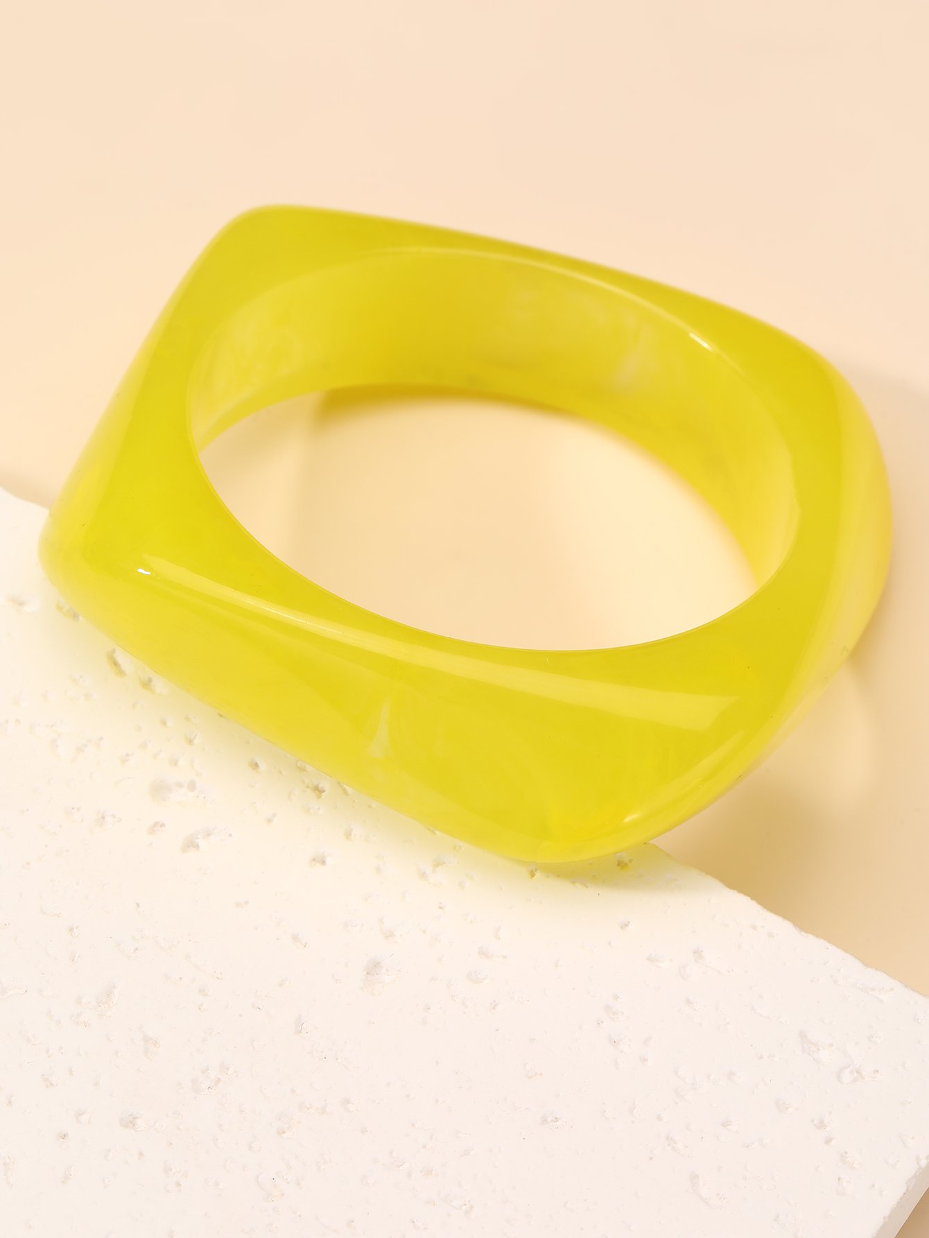Yellow Geometric Bangle Bracelet
