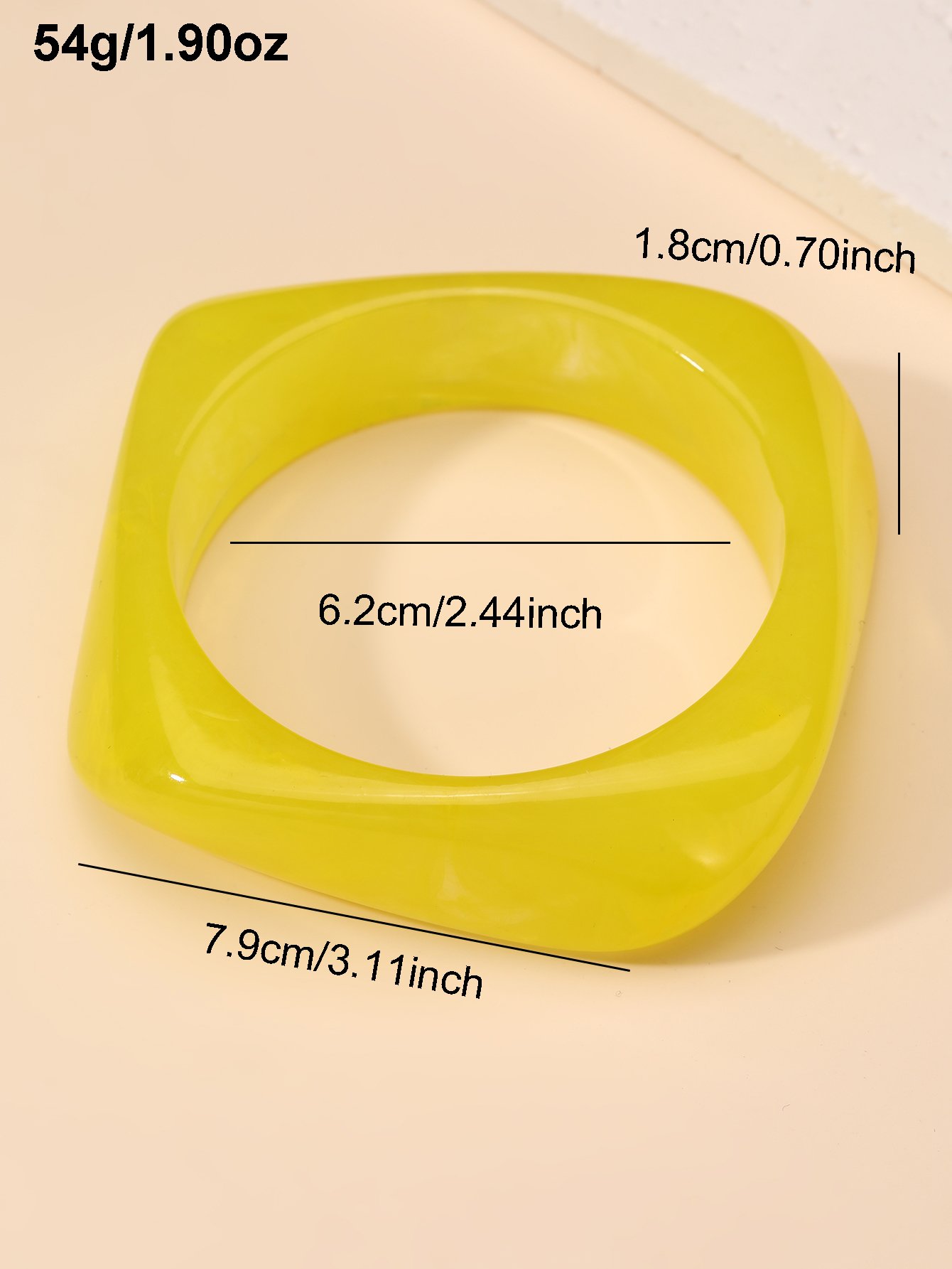 Yellow Geometric Bangle Bracelet