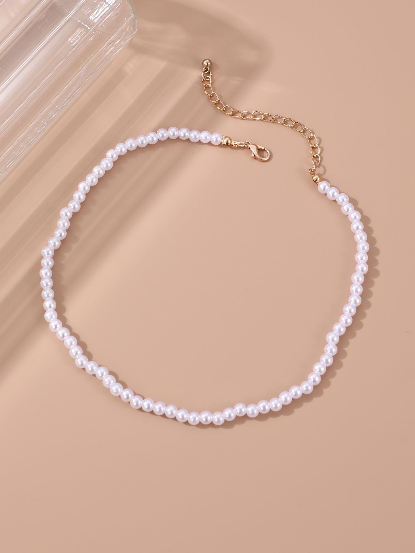 Faux Pearl Beaded Necklace