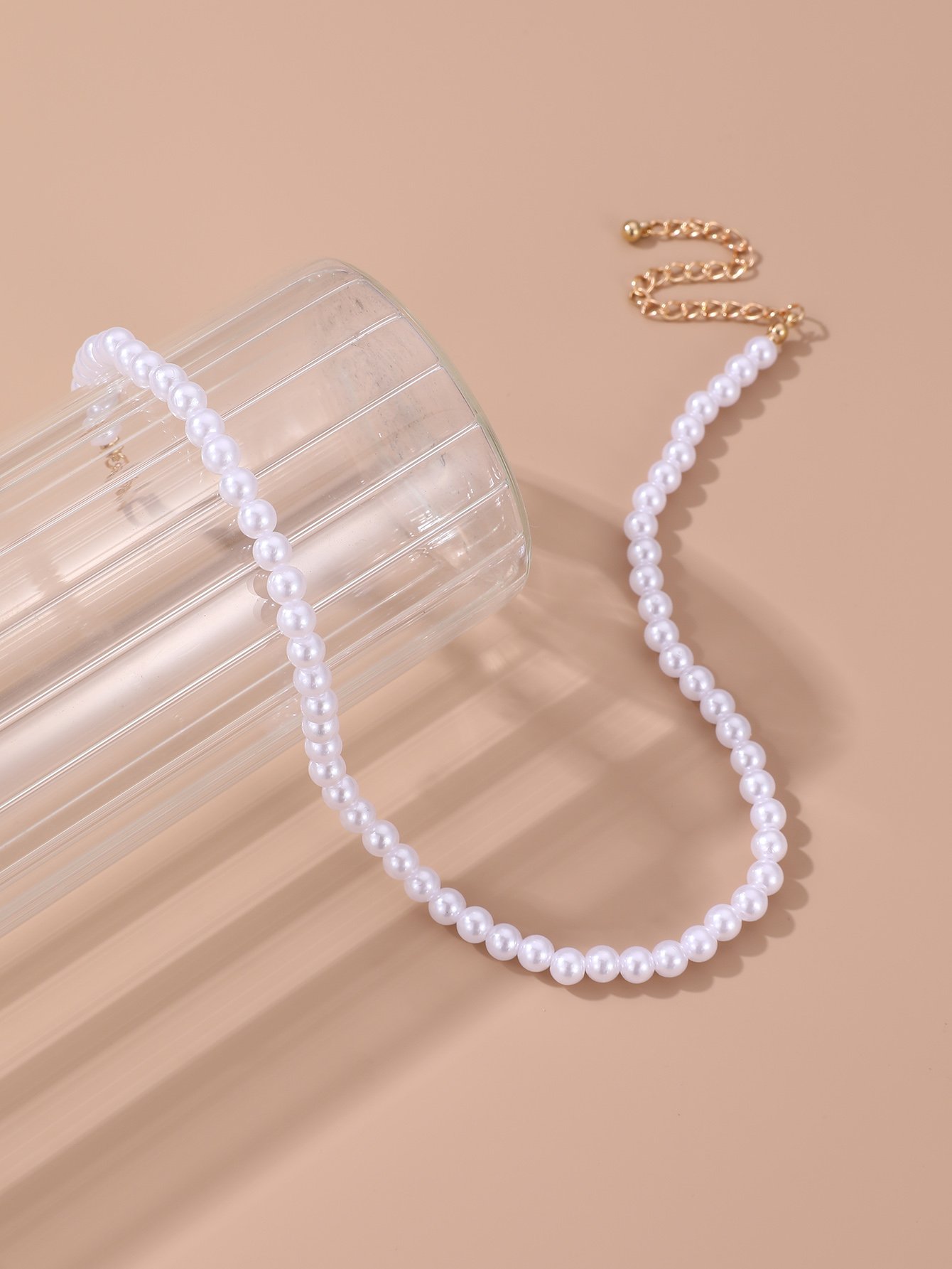 Faux Pearl Beaded Necklace