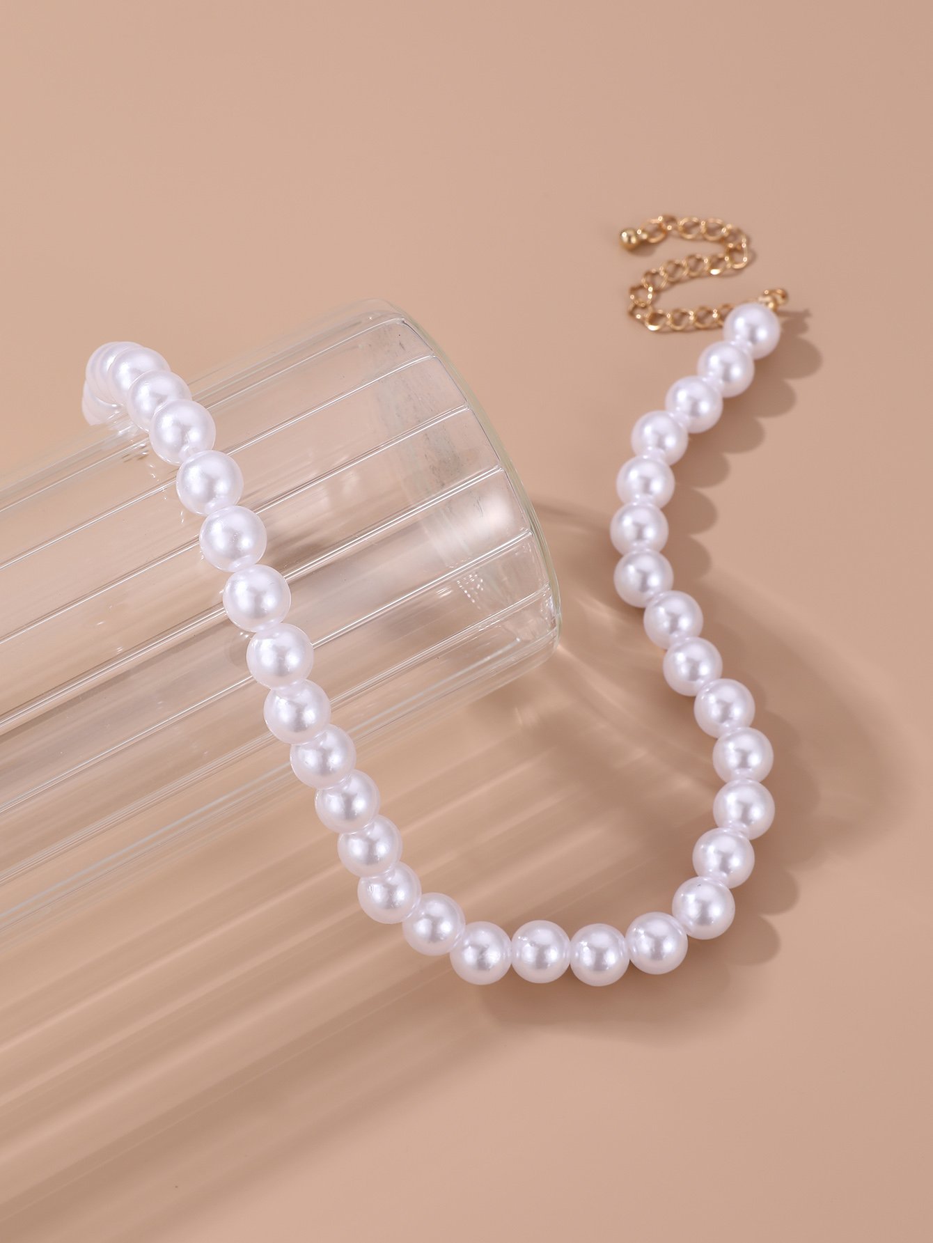 Faux Pearl Beaded Necklace