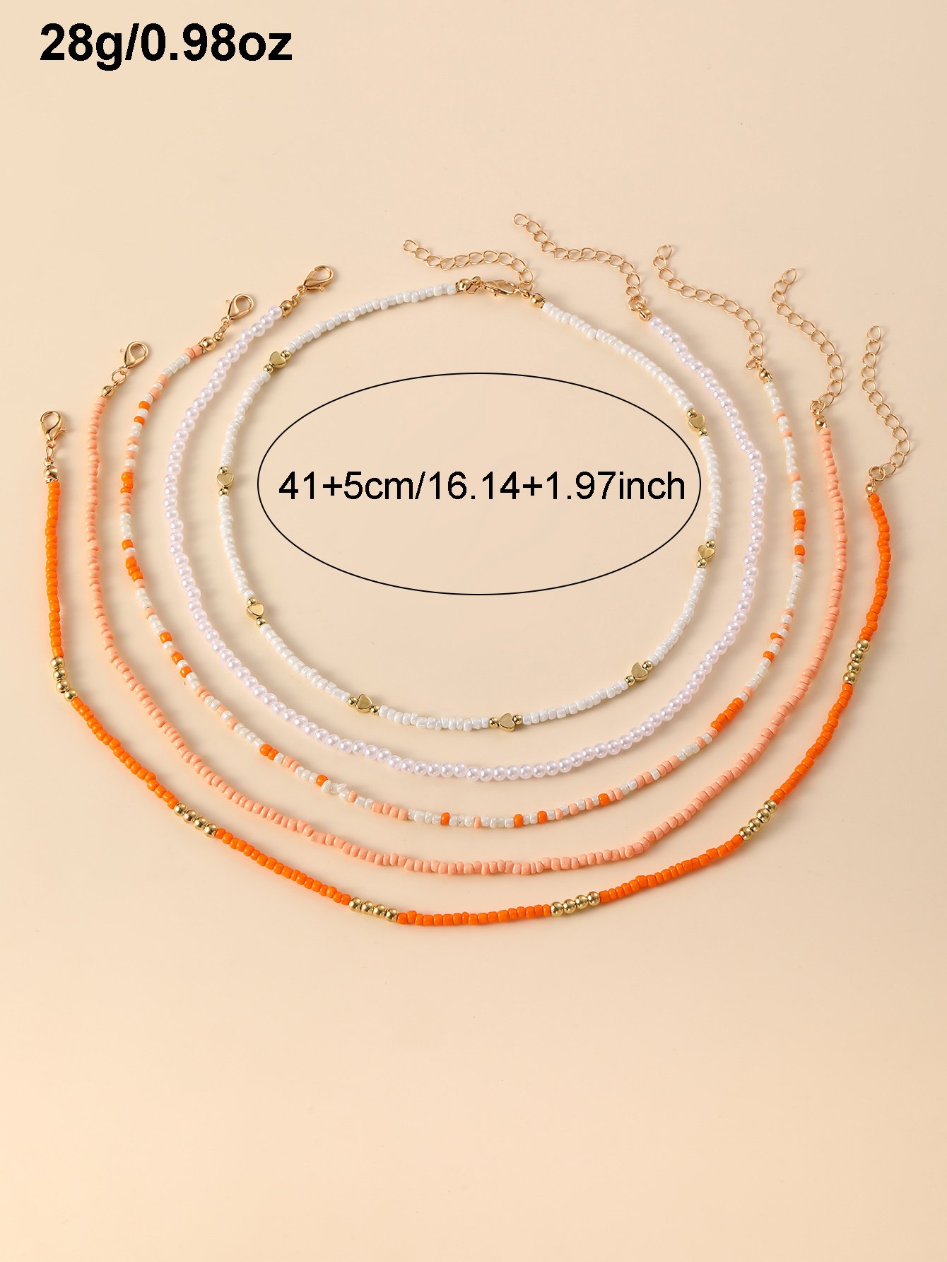 Set of 5 - Beaded Necklace