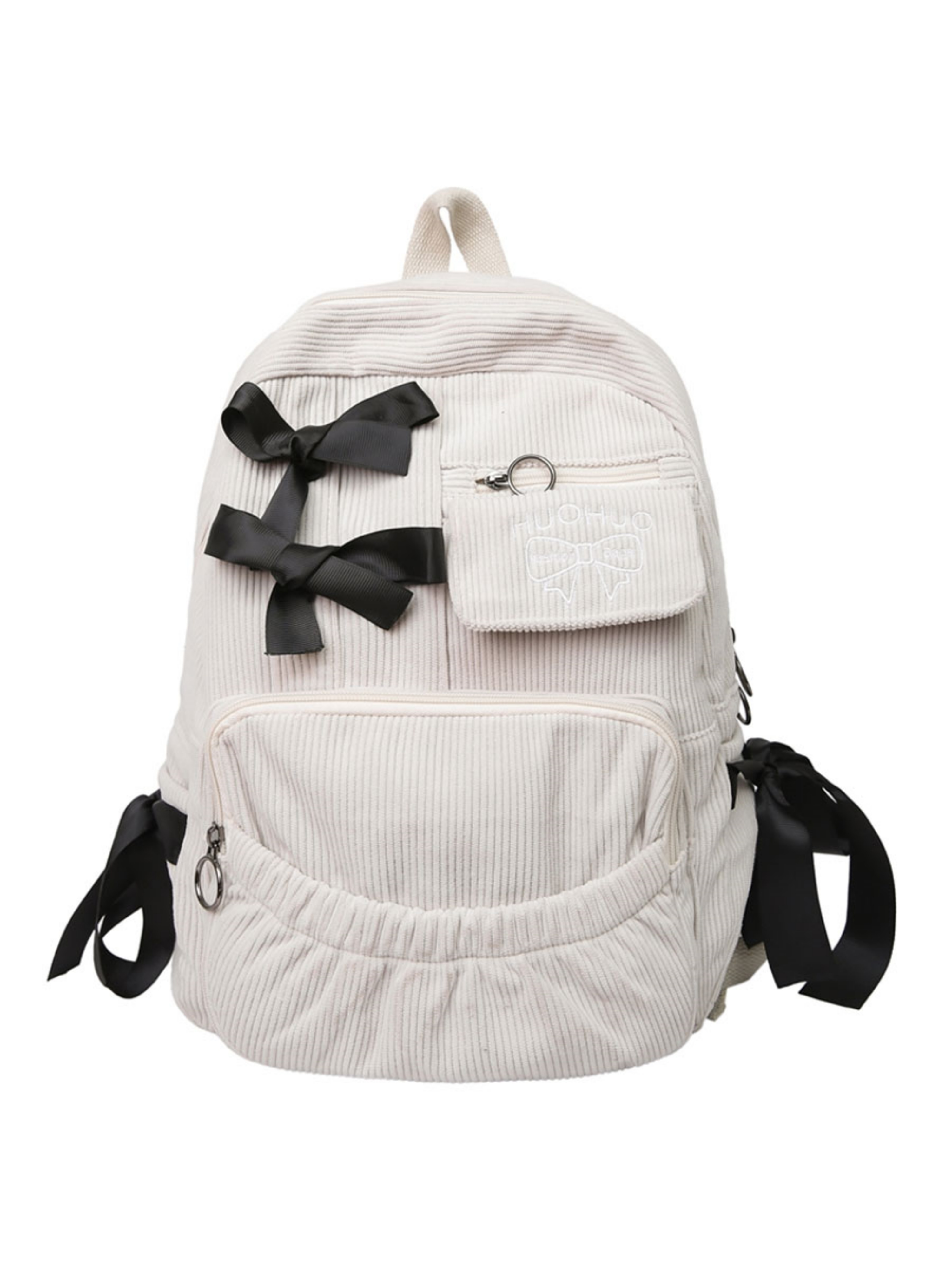 Corduroy Bow Accent Backpack