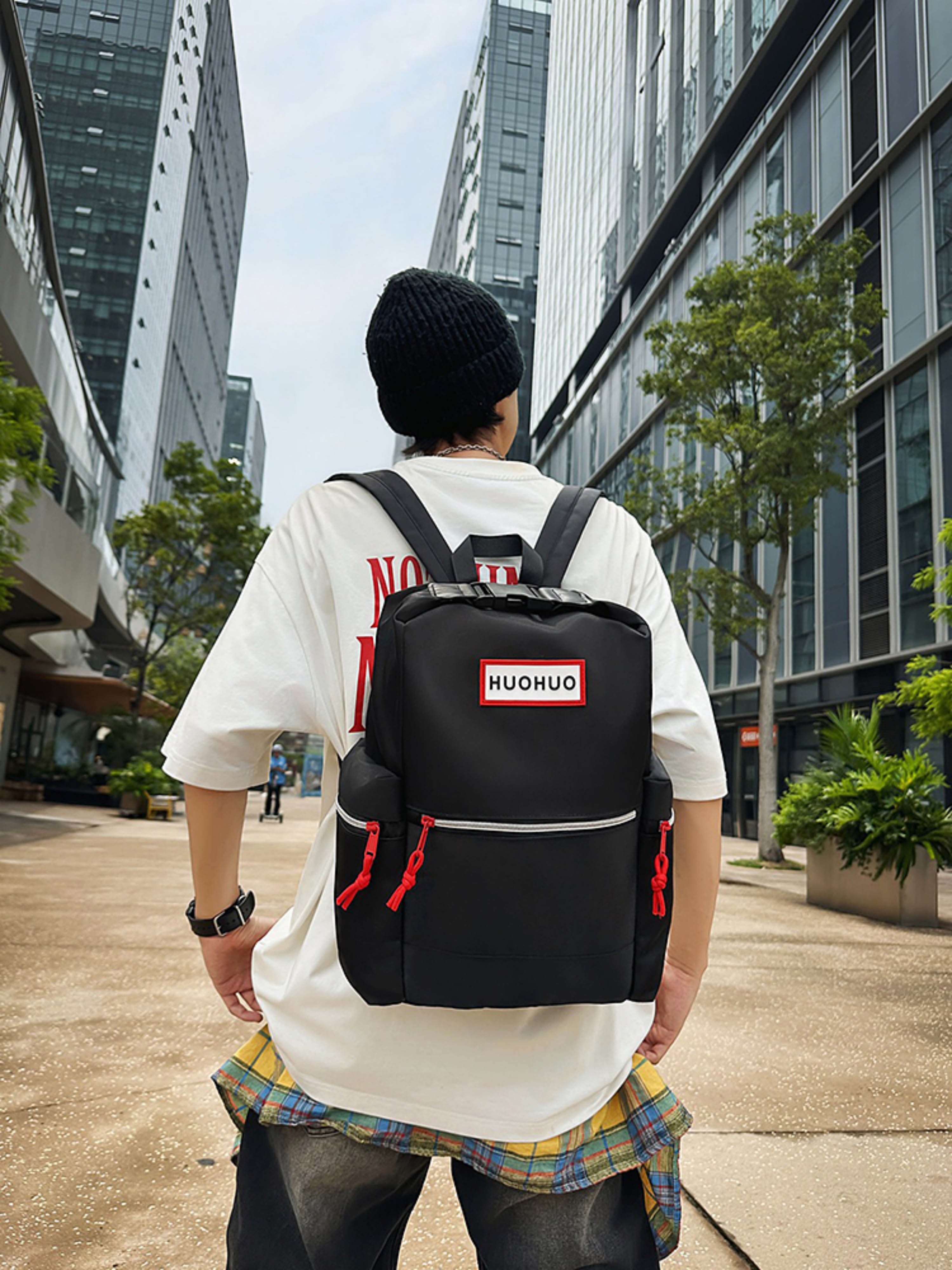 Black Plain Backpack