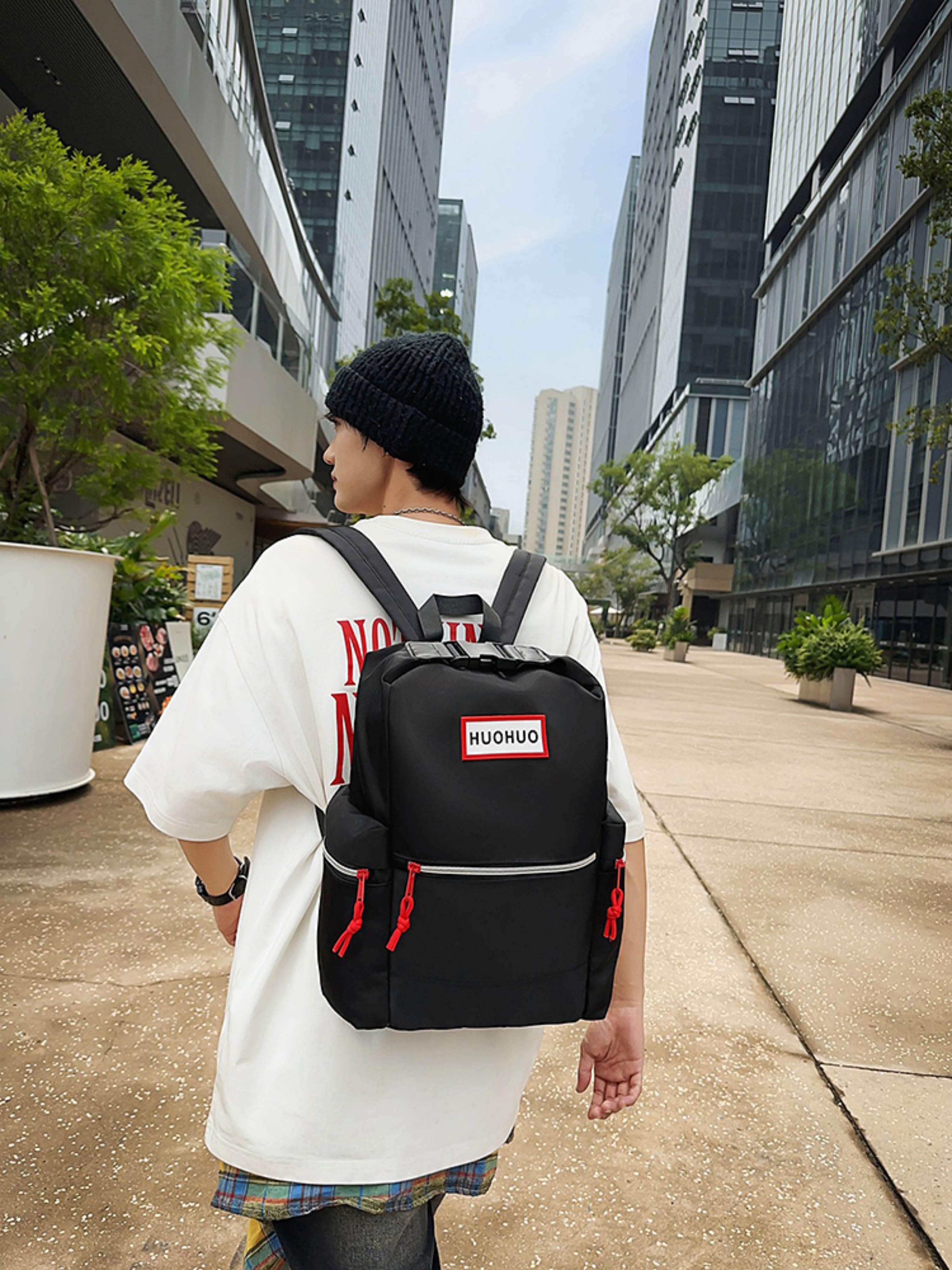 Black Plain Backpack