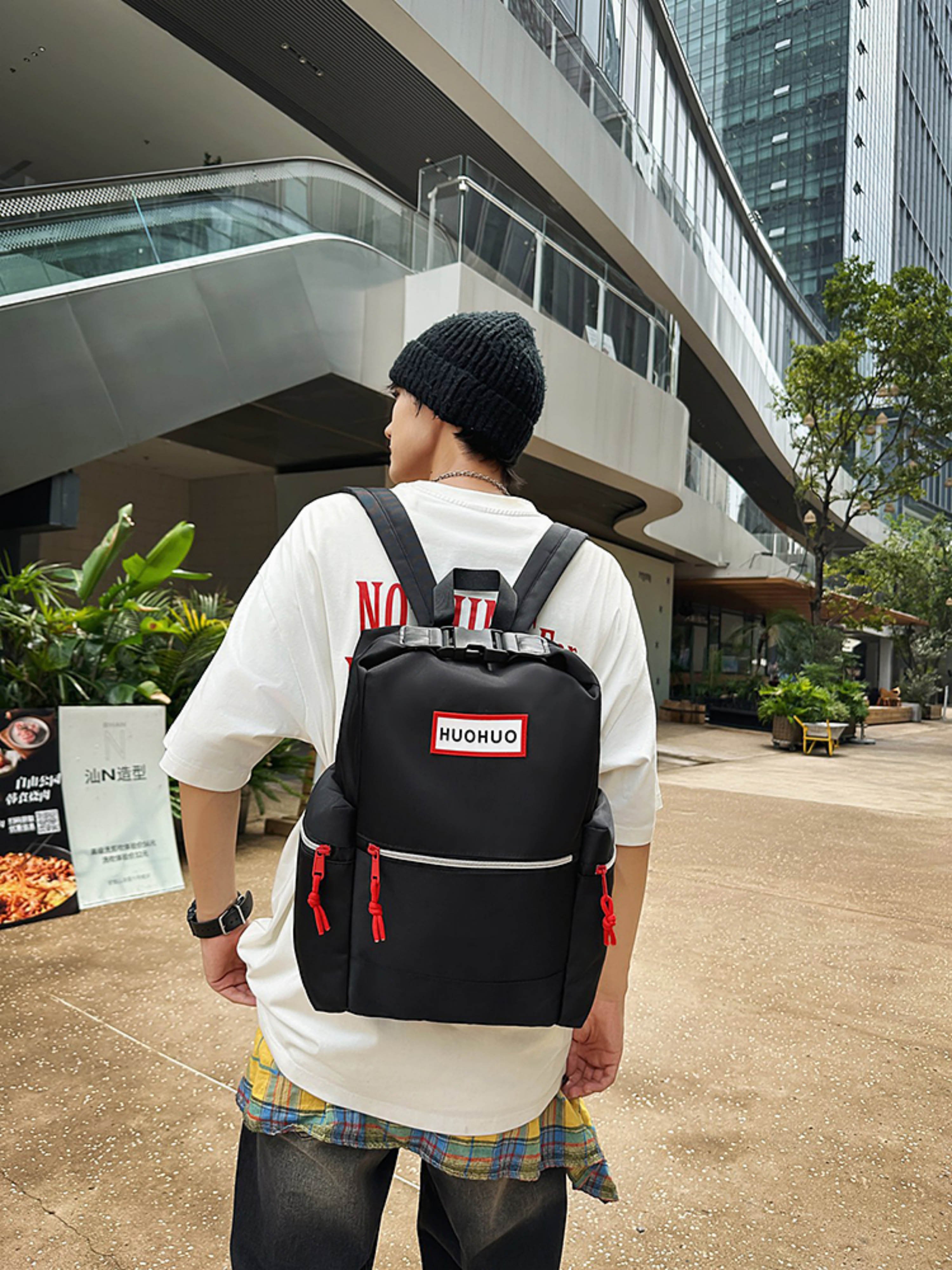 Black Plain Backpack
