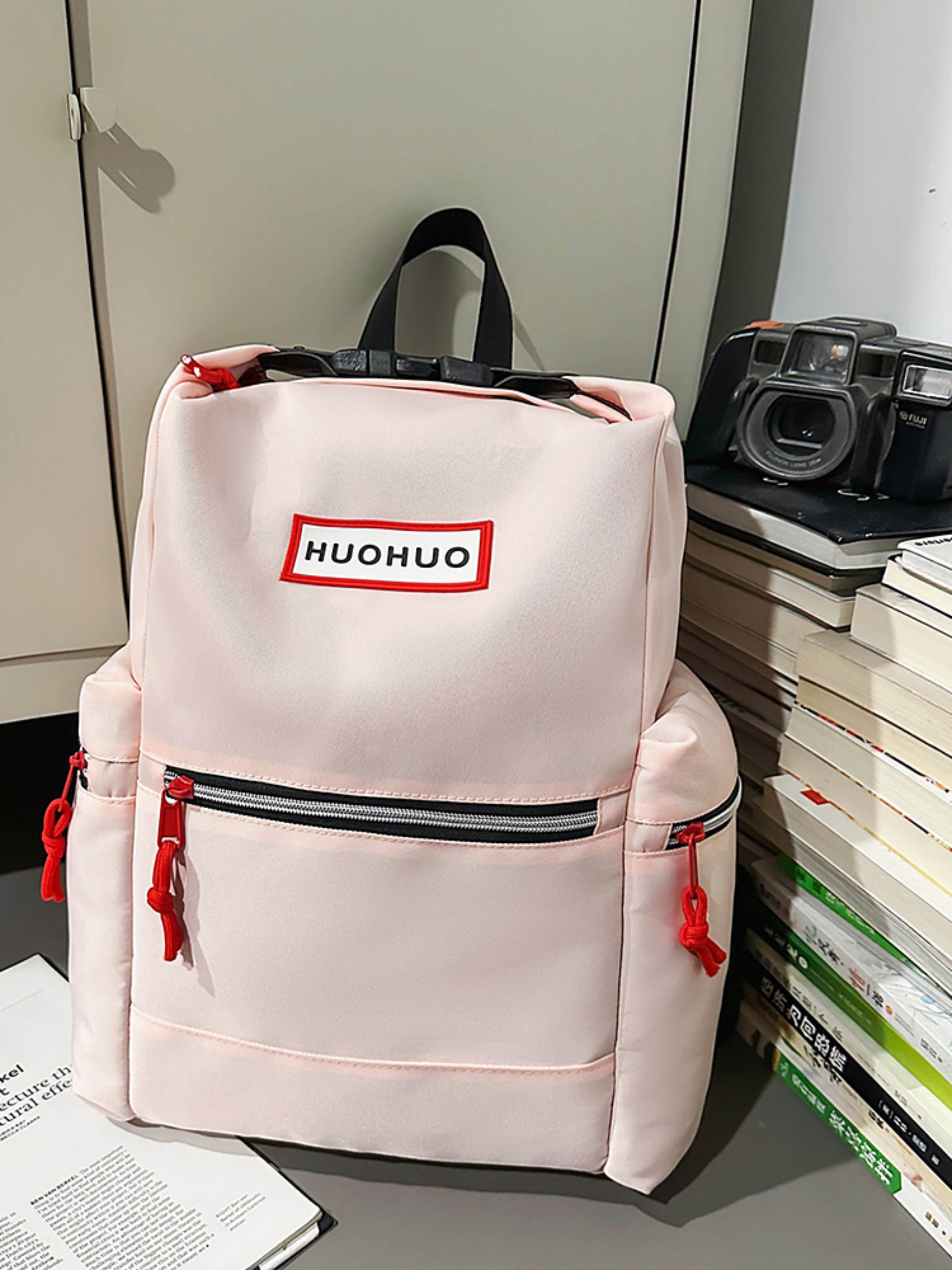 Pink Plain Backpack