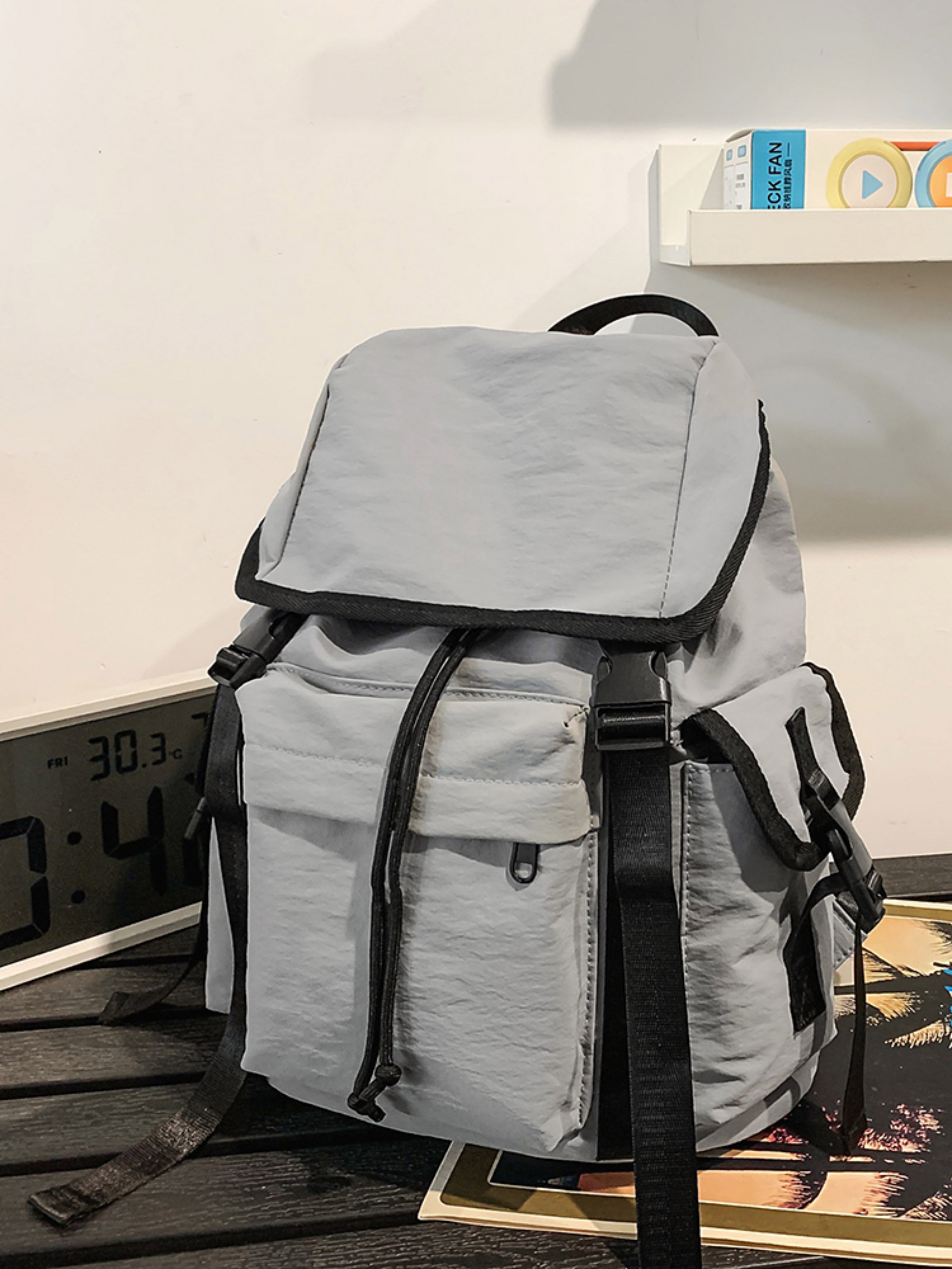 Grey Plain Backpack