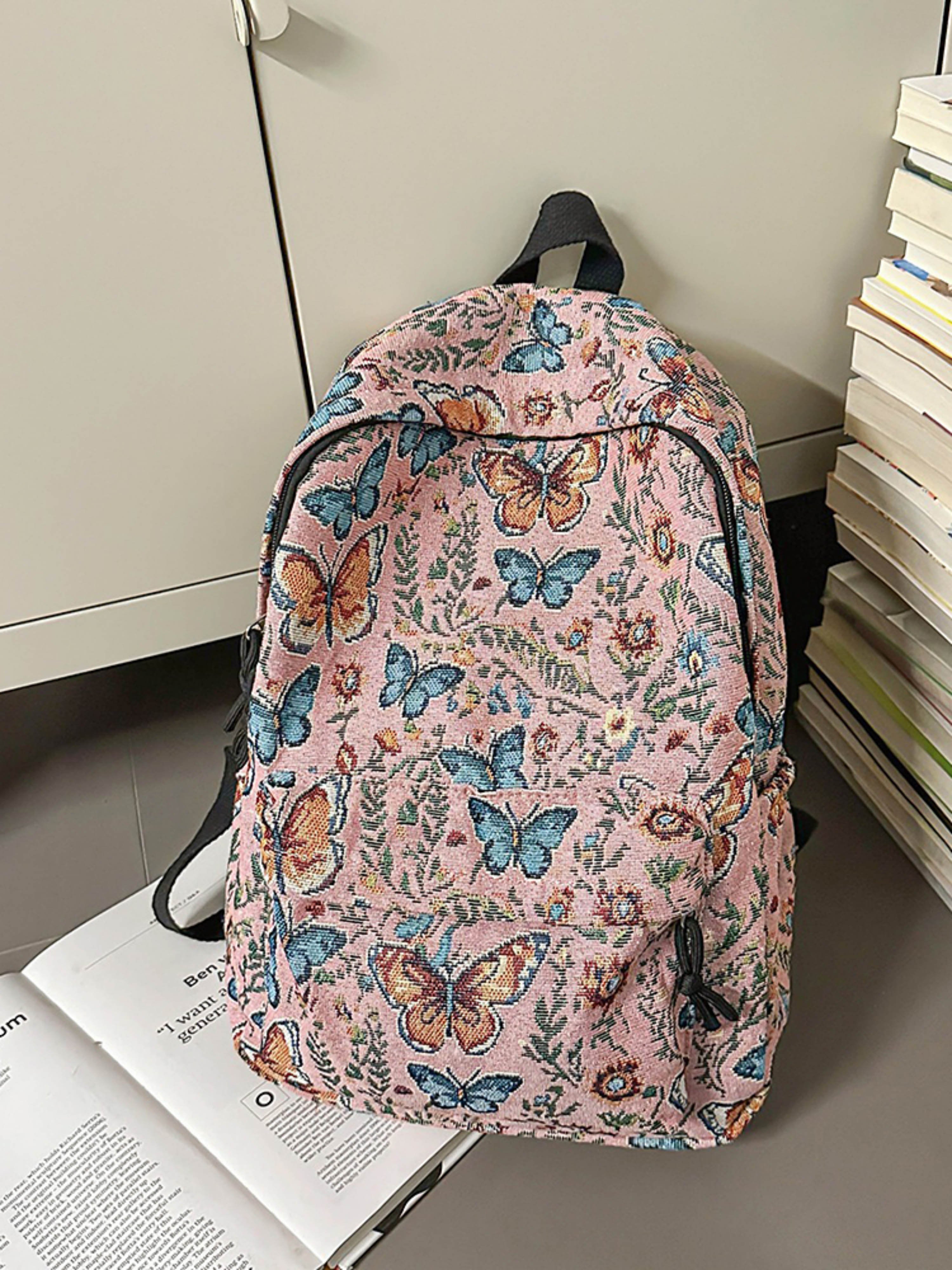 Butterfly Full Print Large Backpack
