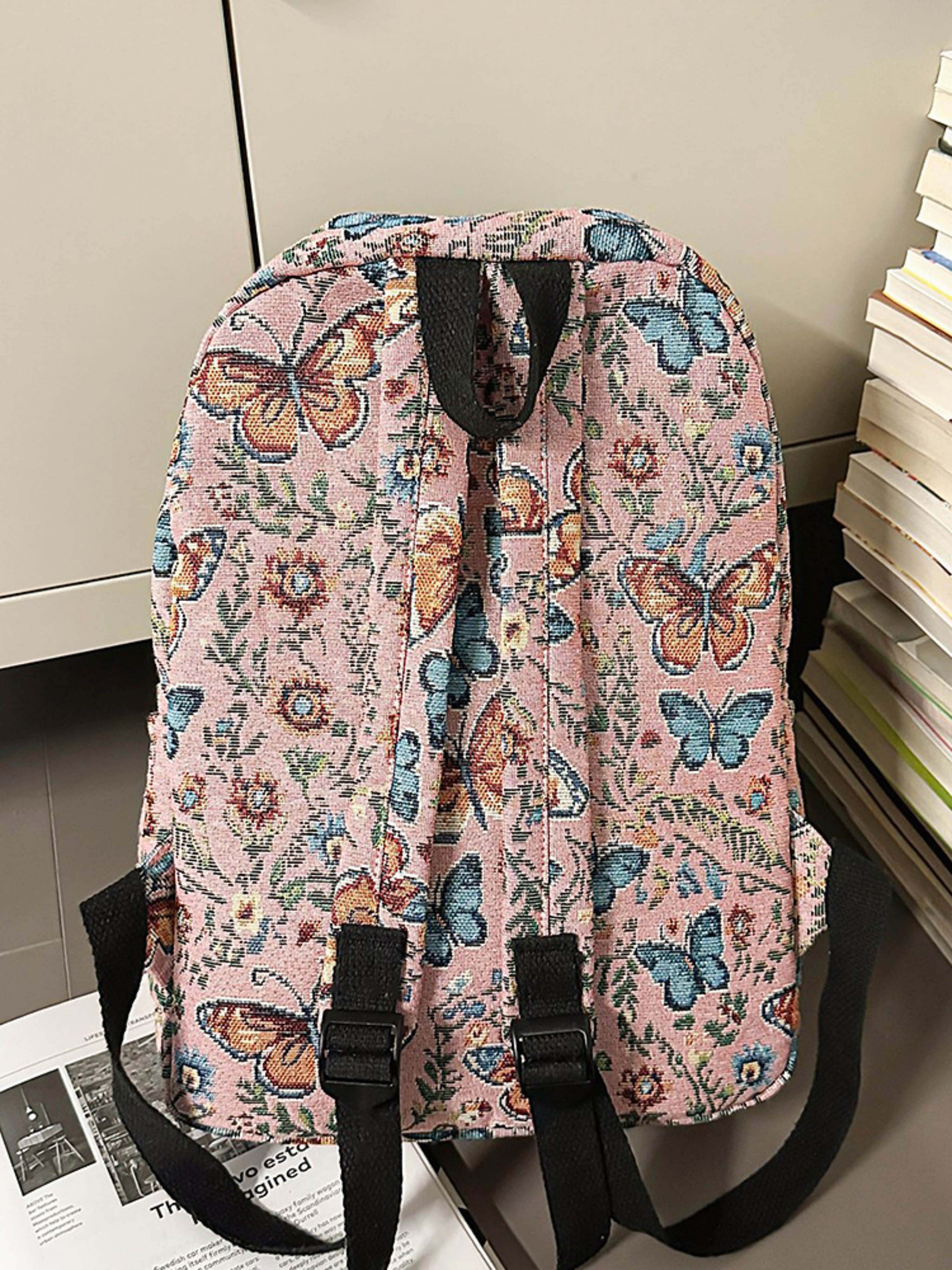 Butterfly Full Print Large Backpack