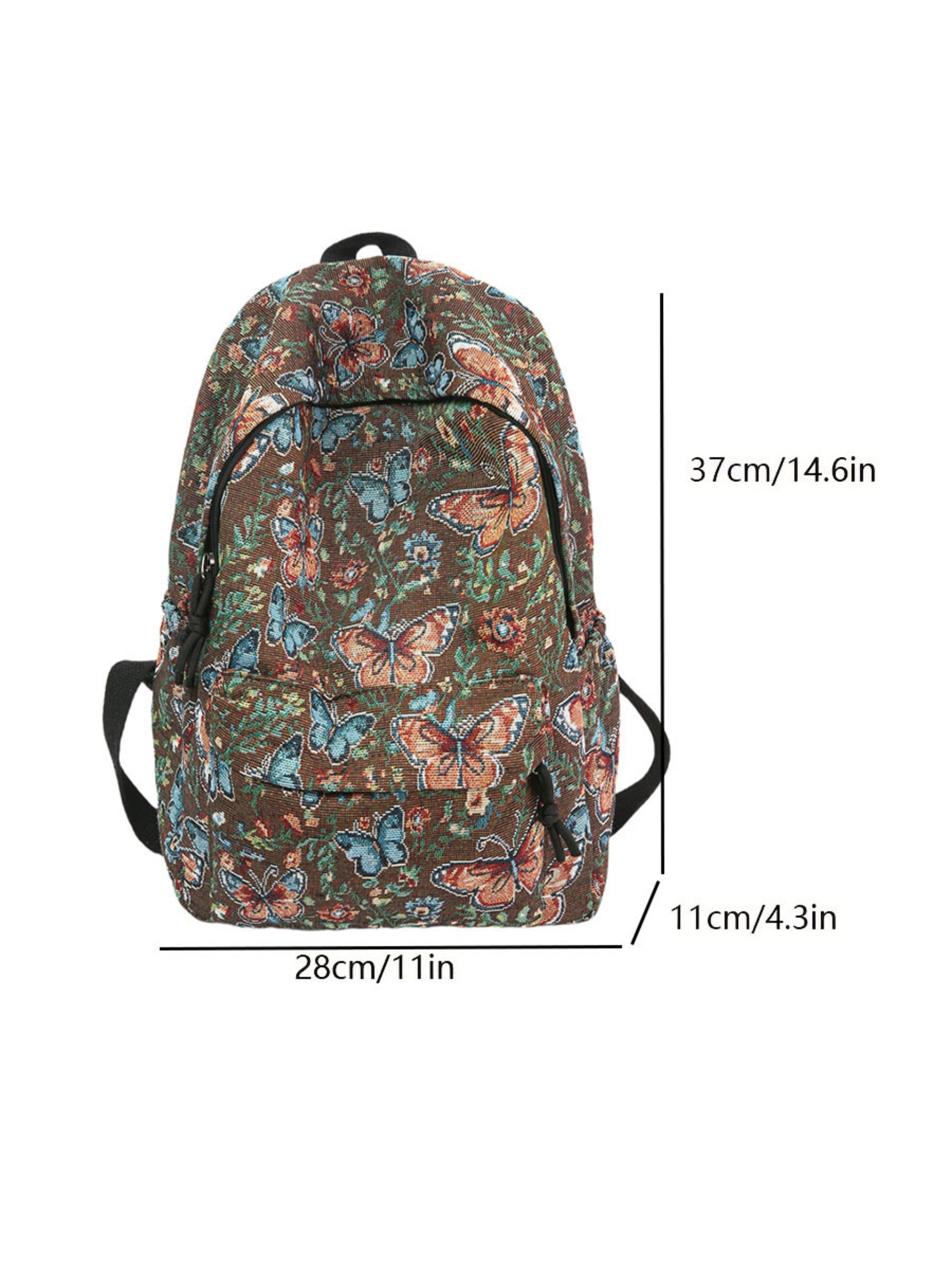 Khaki Butterfly Tapestry Backpack