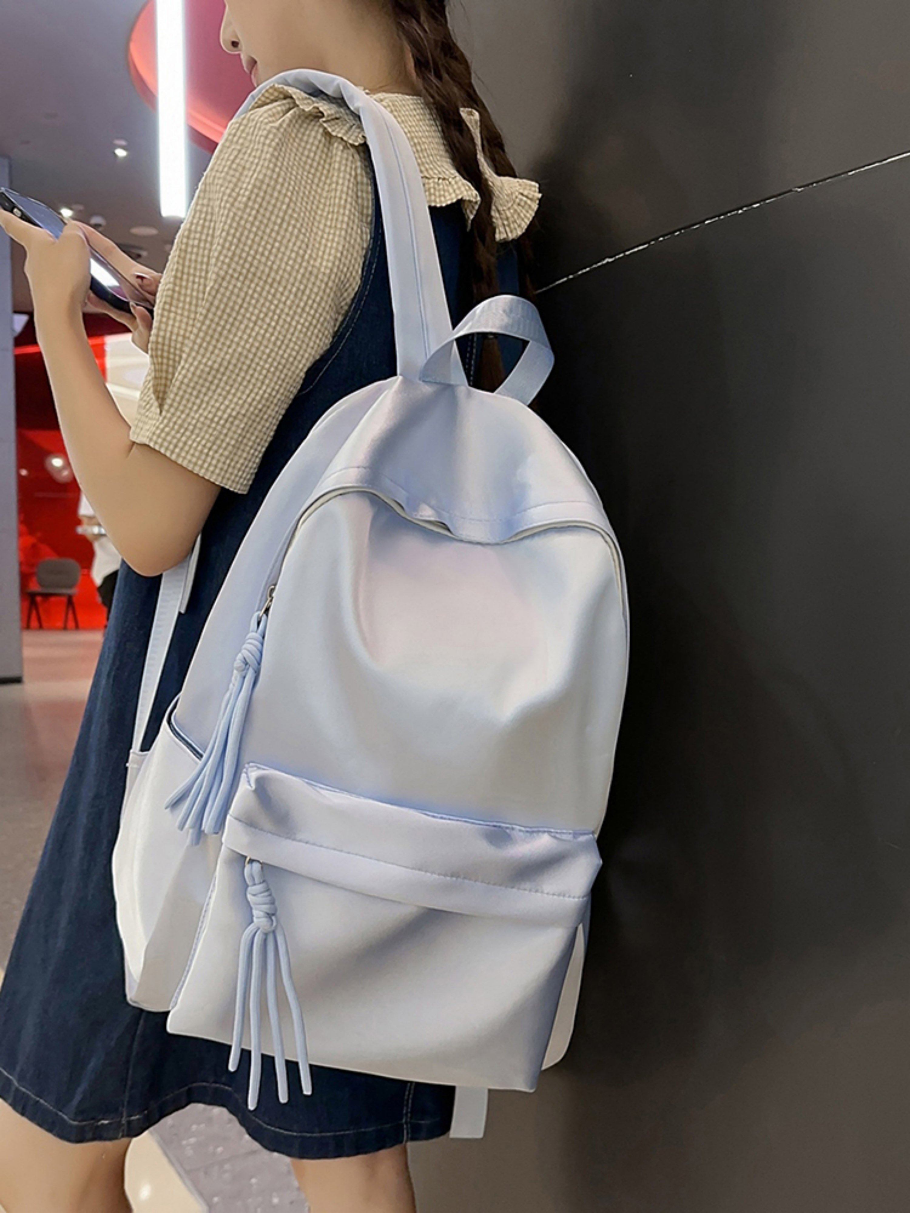 Blue Plain Backpack