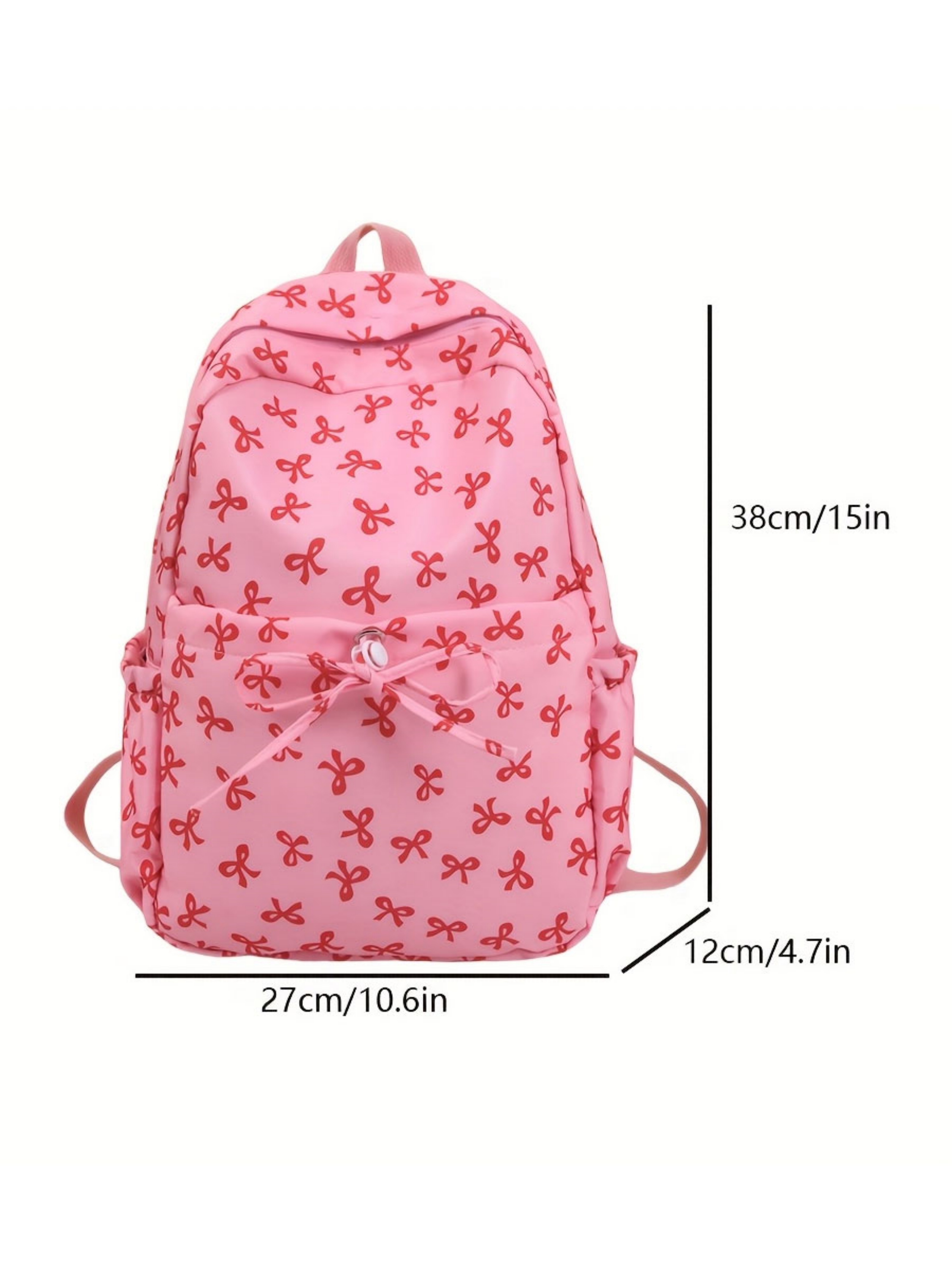 Pink Bow Print Backpack