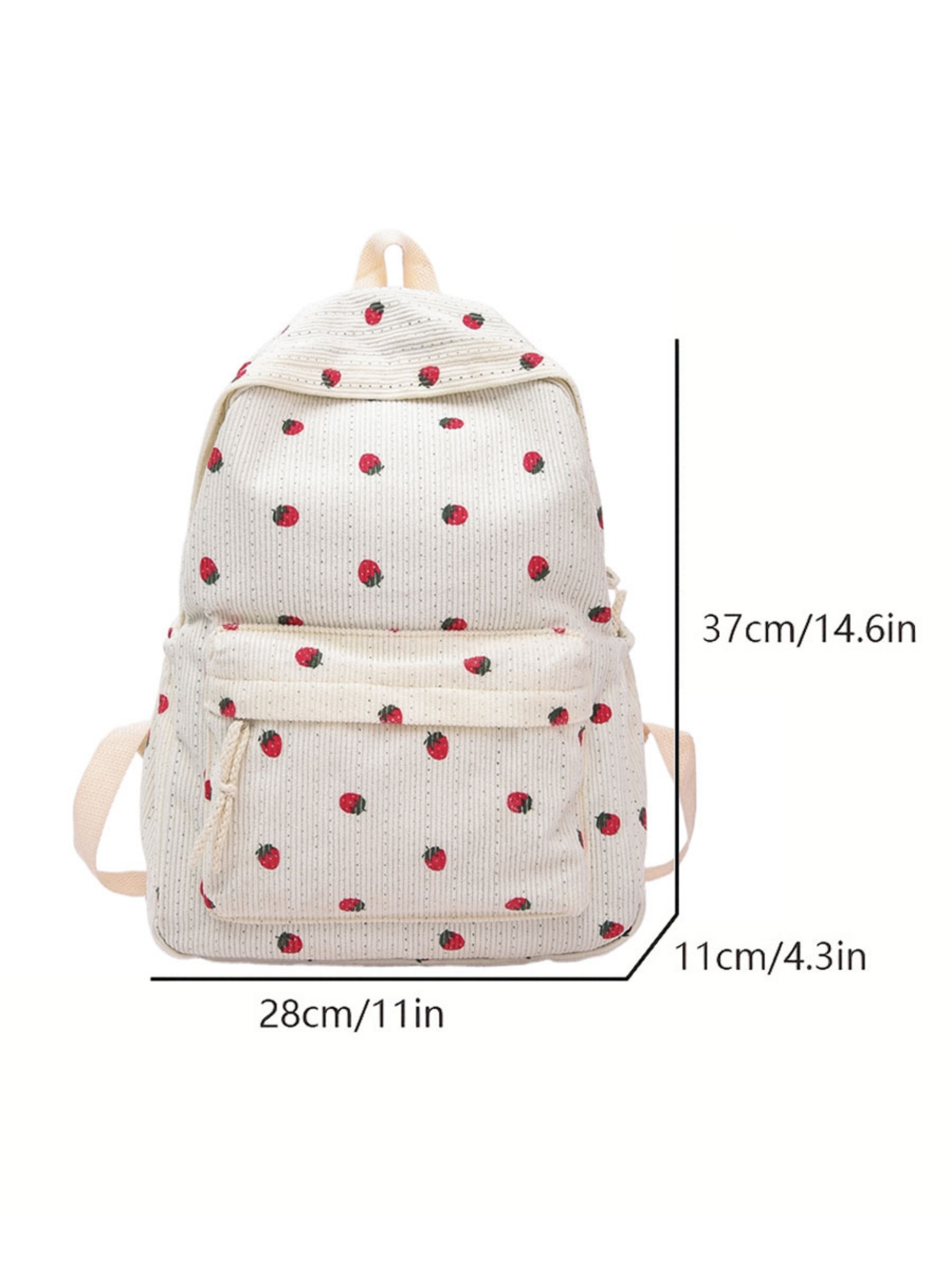 Strawberry Corduroy Backpack
