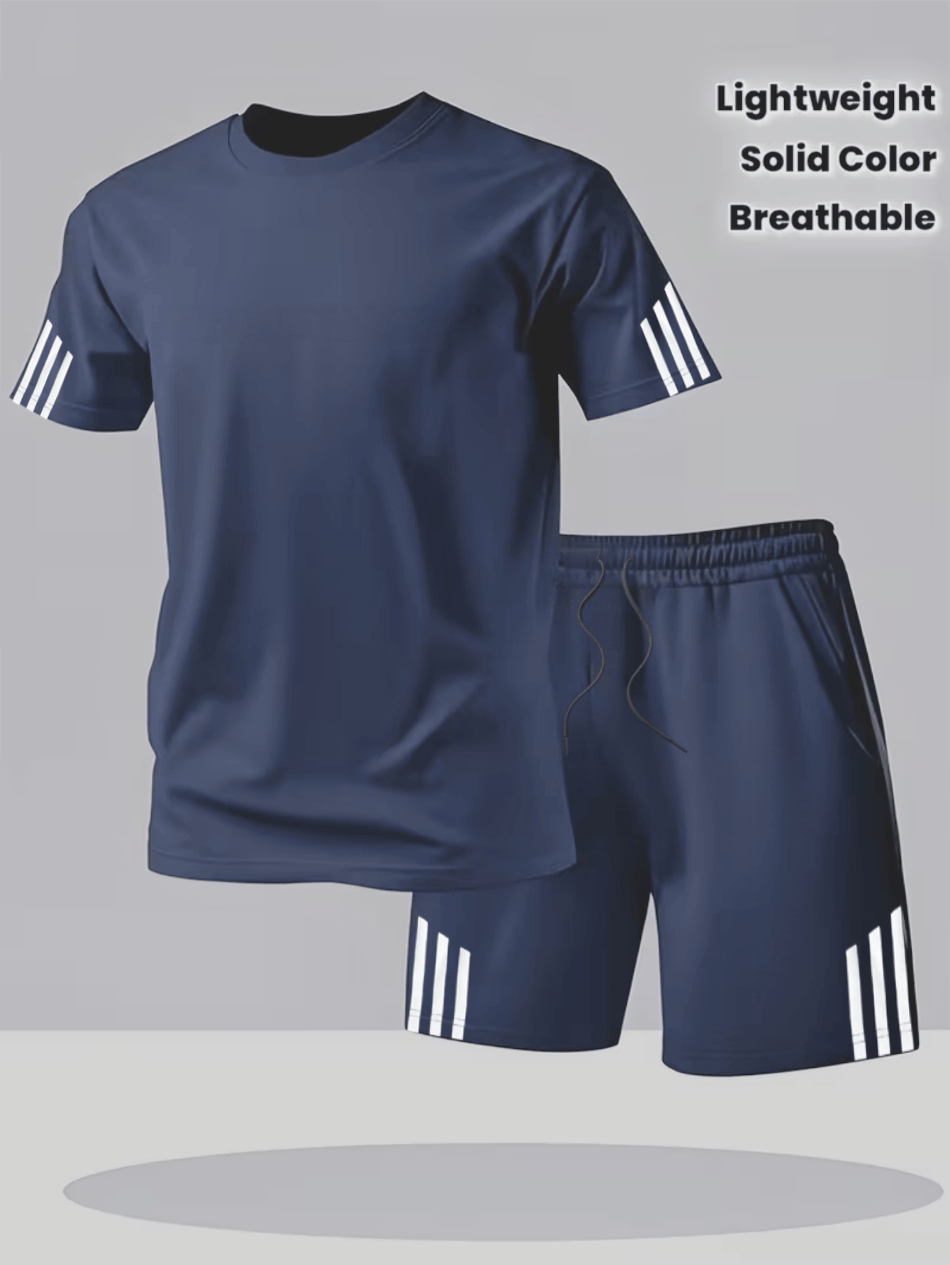 Men Navy Blue T-Shirt and Shorts Co-ord Set