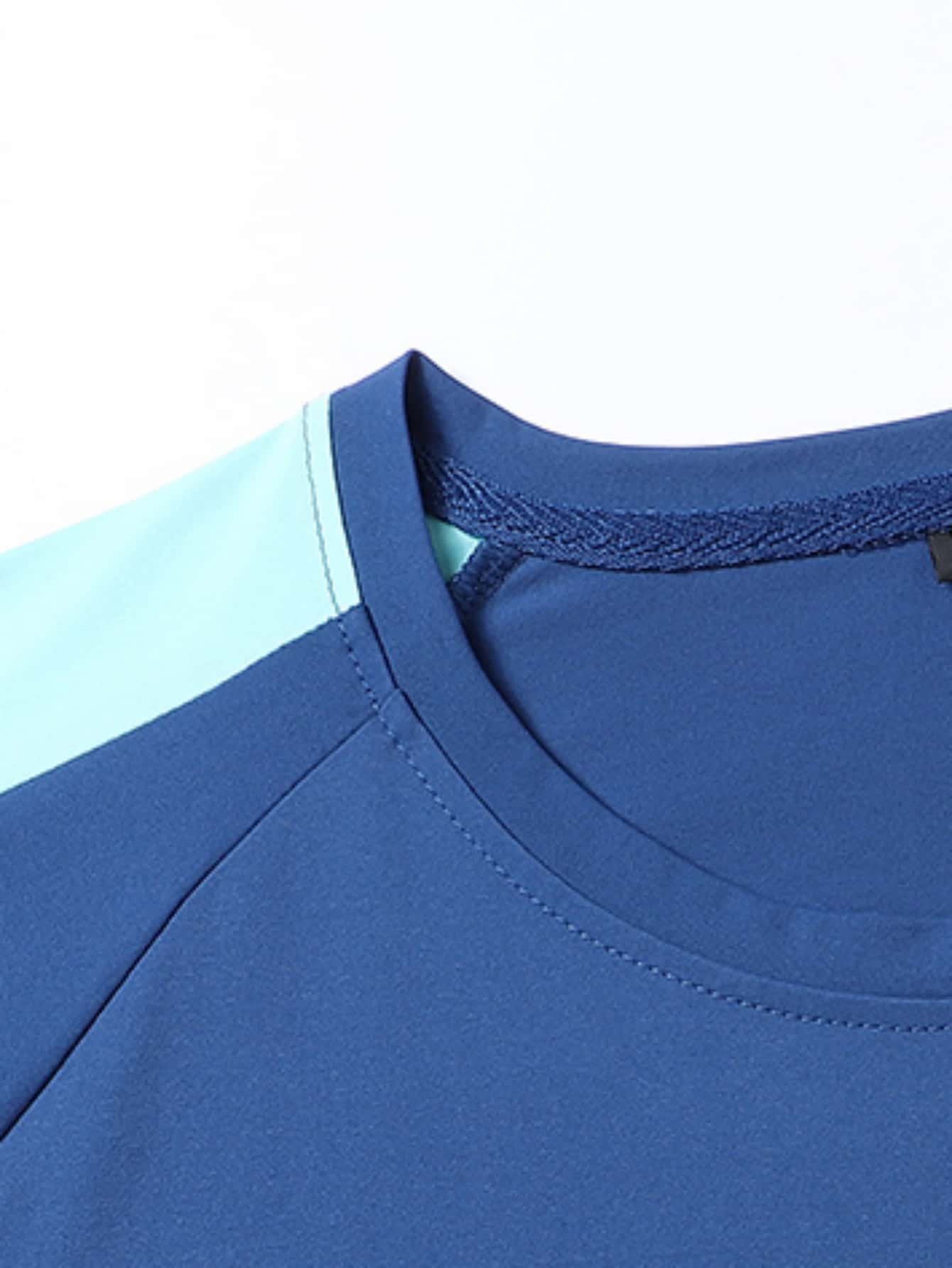 Men Acid Blue T-Shirt and Drawstring Shorts Set
