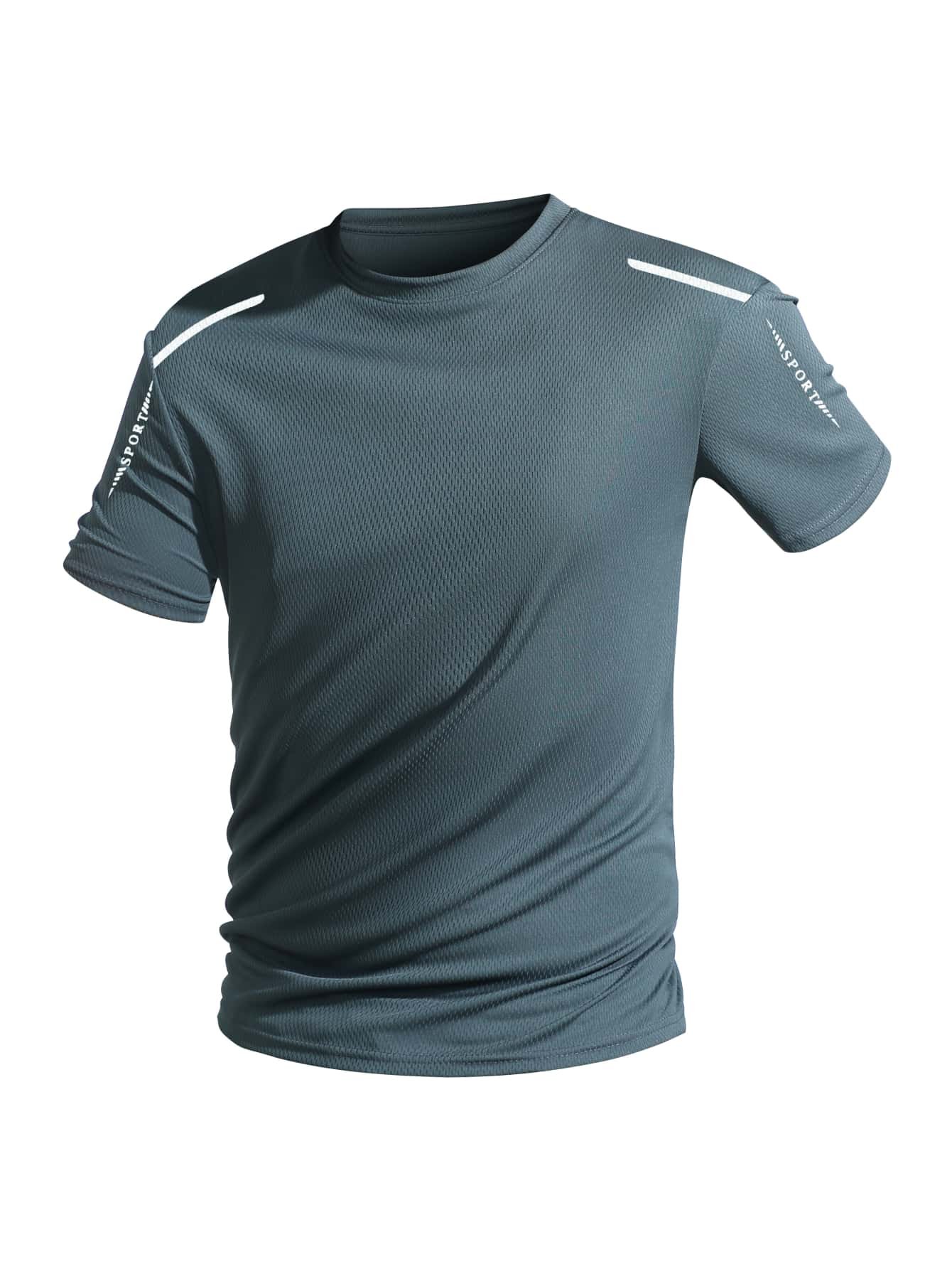 Grey Sporty Short Sleeve T-Shirt