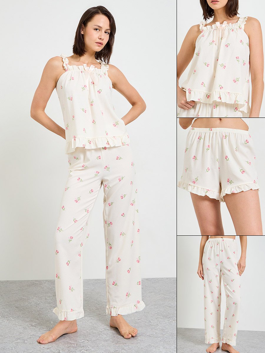 Floral Cami and Straight Pyjama Set