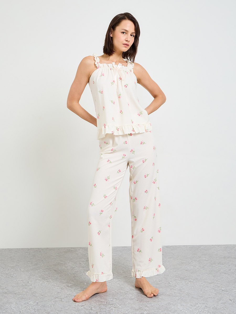 Floral Cami and Straight Pyjama Set