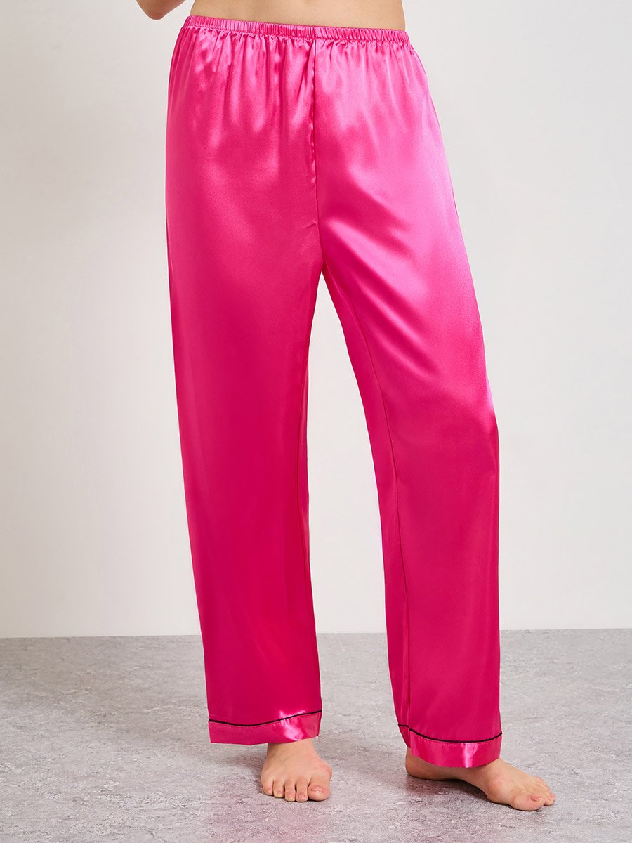 Dark Pink Satin Cami Pajama Set