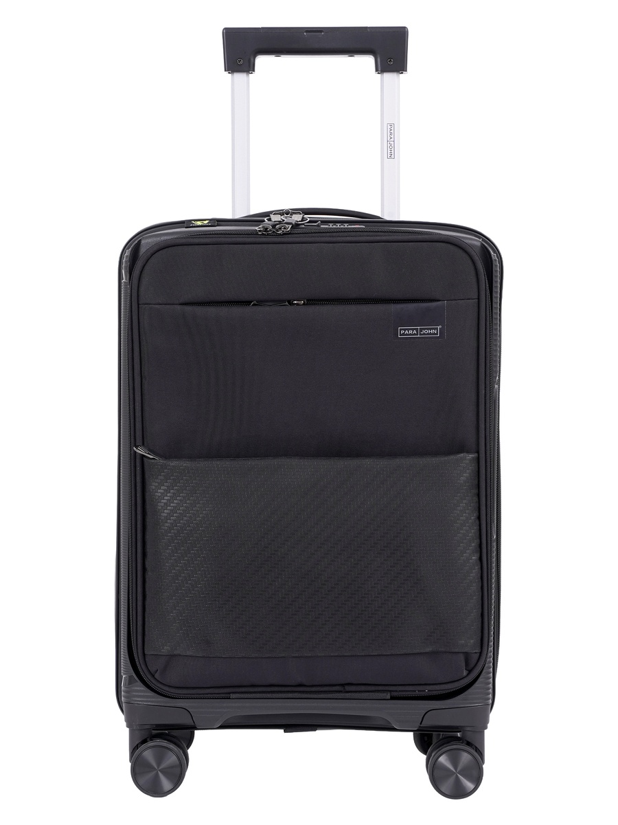20-Inch Cabin Luggage with Combination Lock and 8-Spinner Wheels, Black