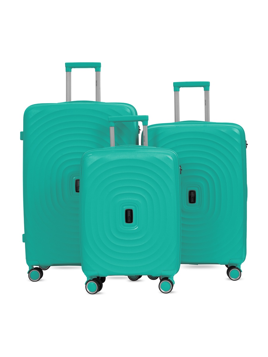 Strato 3-Piece Luggage Set with Combination Lock and 8-Spinner Wheels, Green