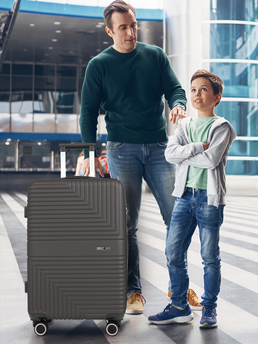 Strato 3-Piece Luggage Set with Combination Lock and 8-Spinner Wheels, Grey