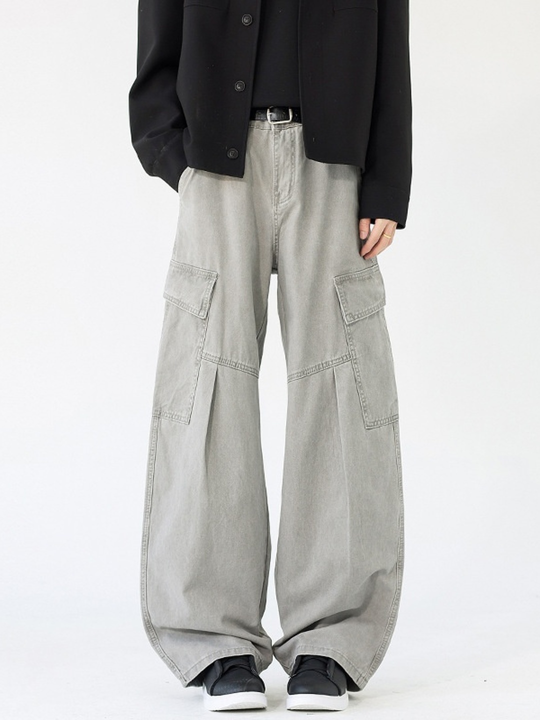 Men Panelled Cargo Baggy Pants